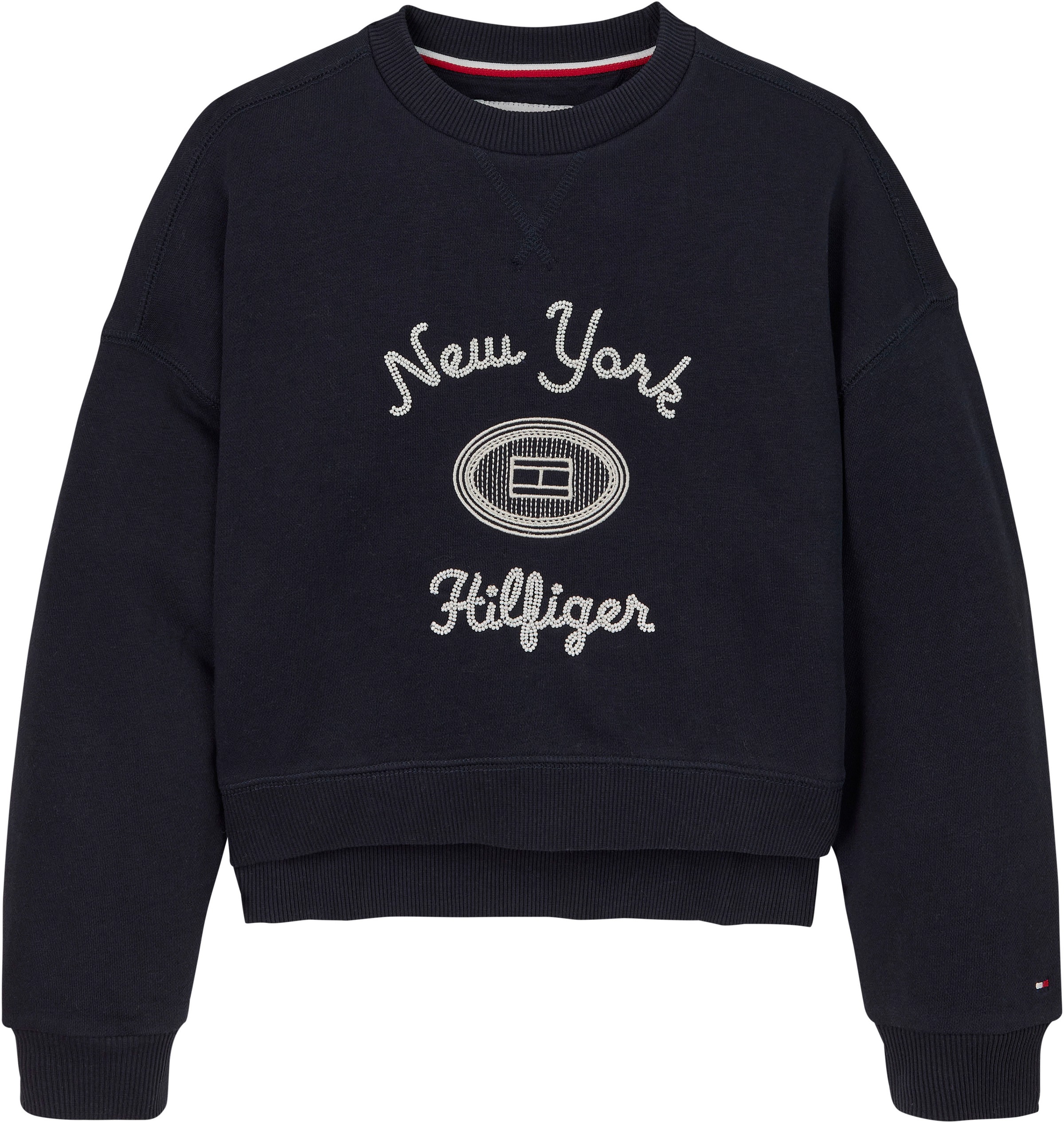 Tommy Hilfiger Langarmshirt »HILFIGER NY EMBROIDERED CREWNECK« Kinder bis 16 Jahre mit Logostickerei