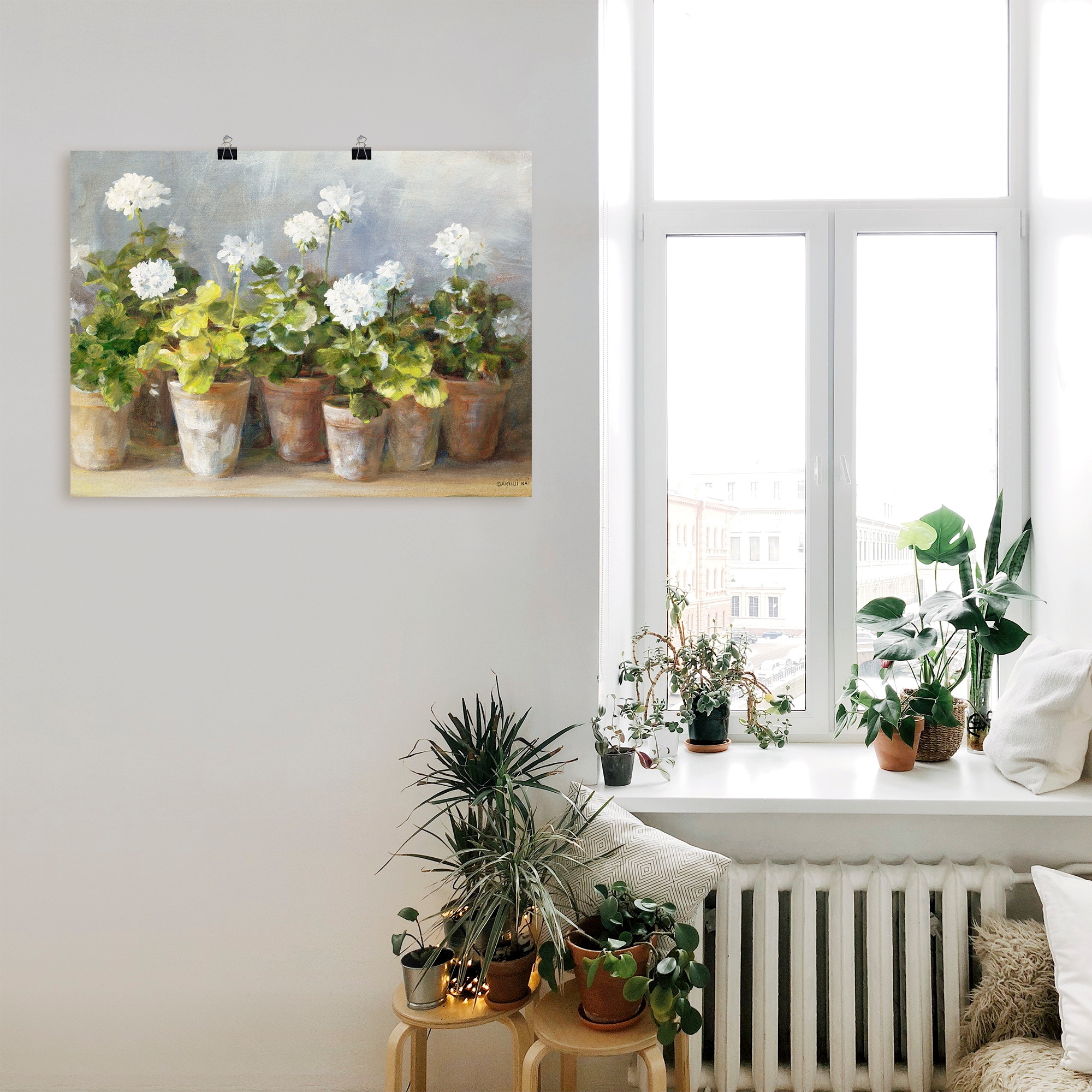 Artland Wandbild »Weiße Geranien«, Blumen, (1 St.), als Leinwandbild, Poster in verschied. Größen