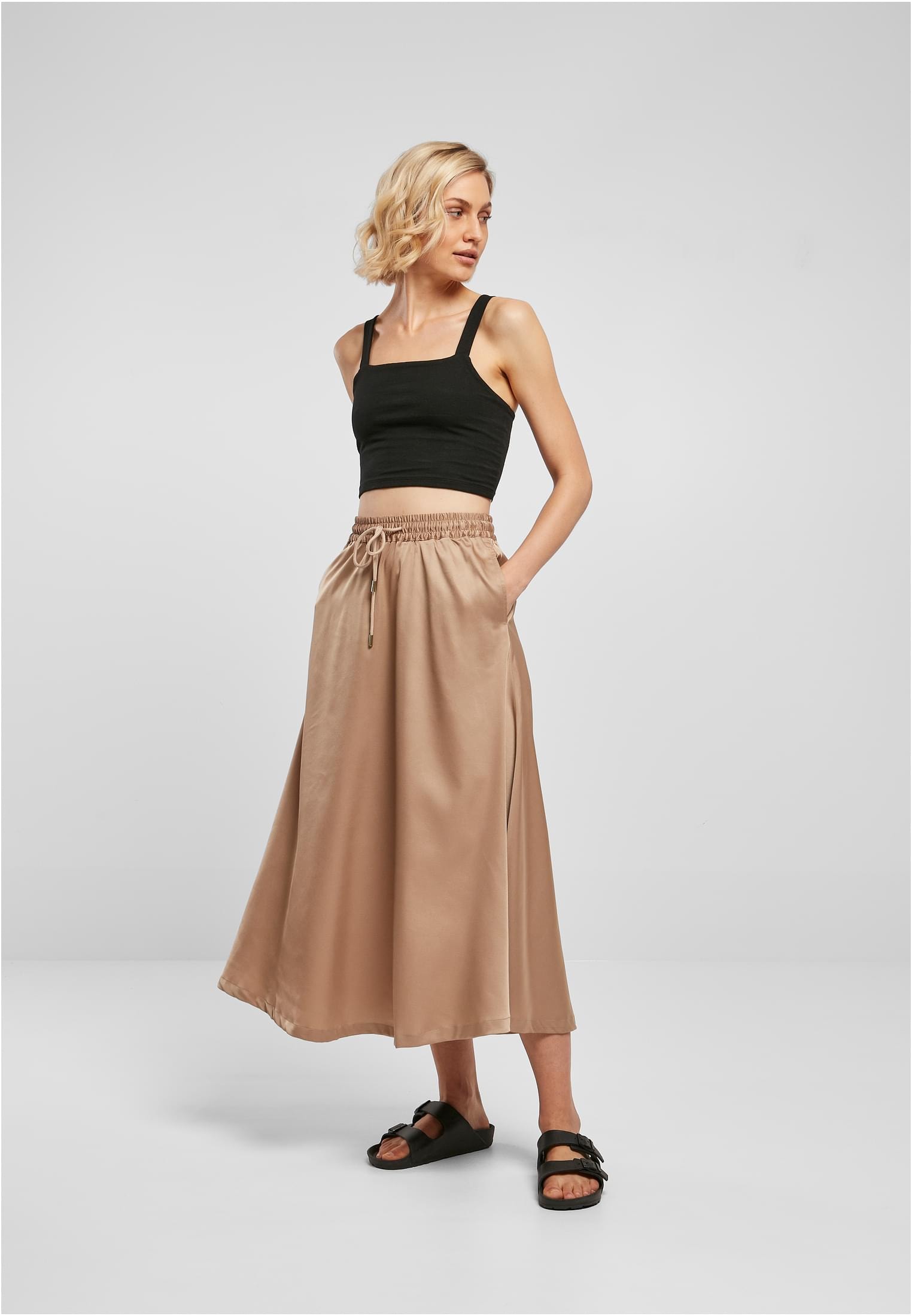 URBAN CLASSICS Jerseyrock »Damen Ladies Satin Midi Skirt«, (1 tlg.) für  kaufen | BAUR