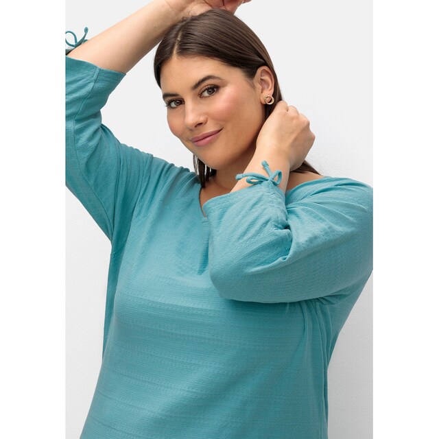 Sheego 3/4-Arm-Shirt »Große Größen«, mit raffbaren Raglanärmeln, leicht  tailliert für kaufen | BAUR