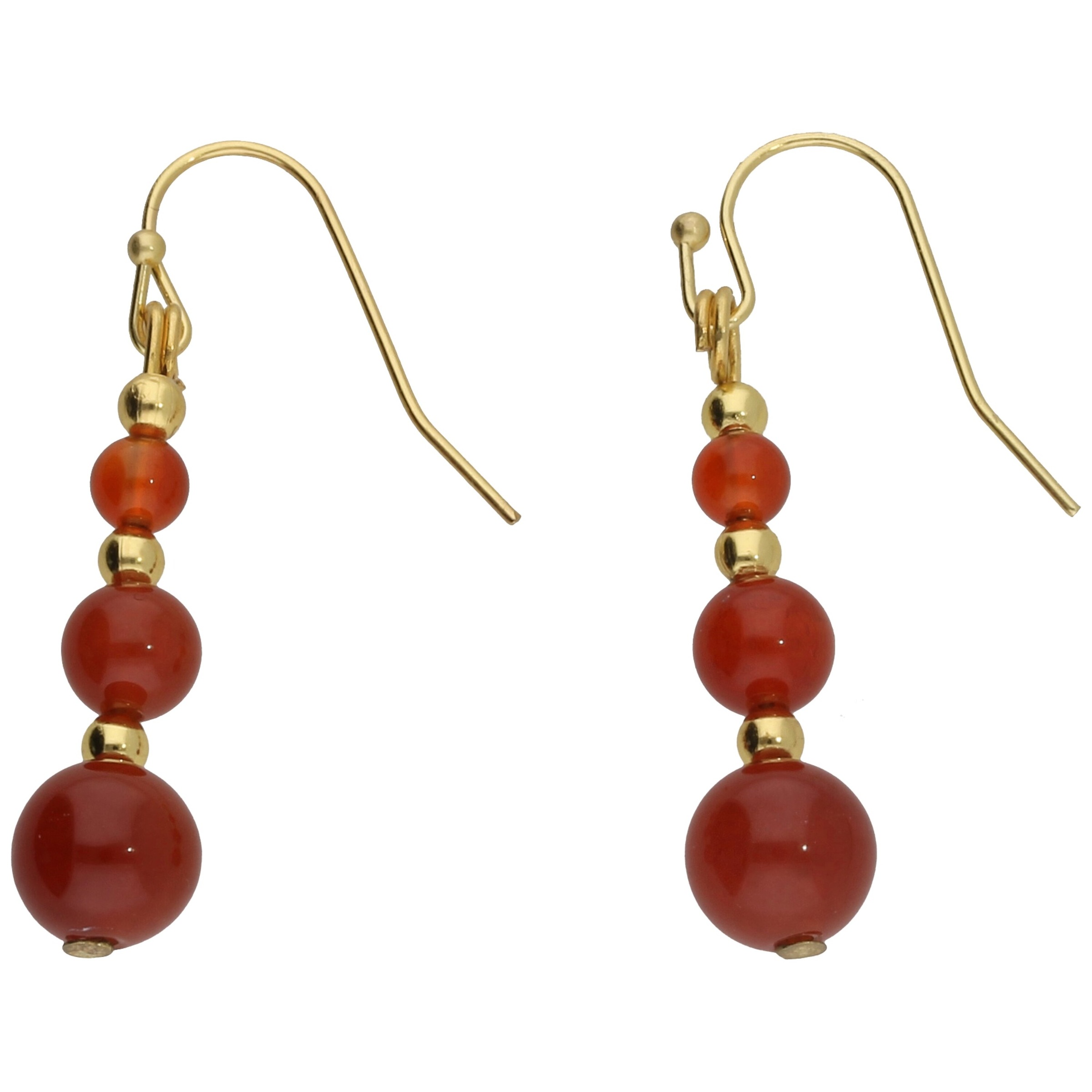 Jacques Charrel Schmuckset »Rote Achat Kugeln, Messing« ()