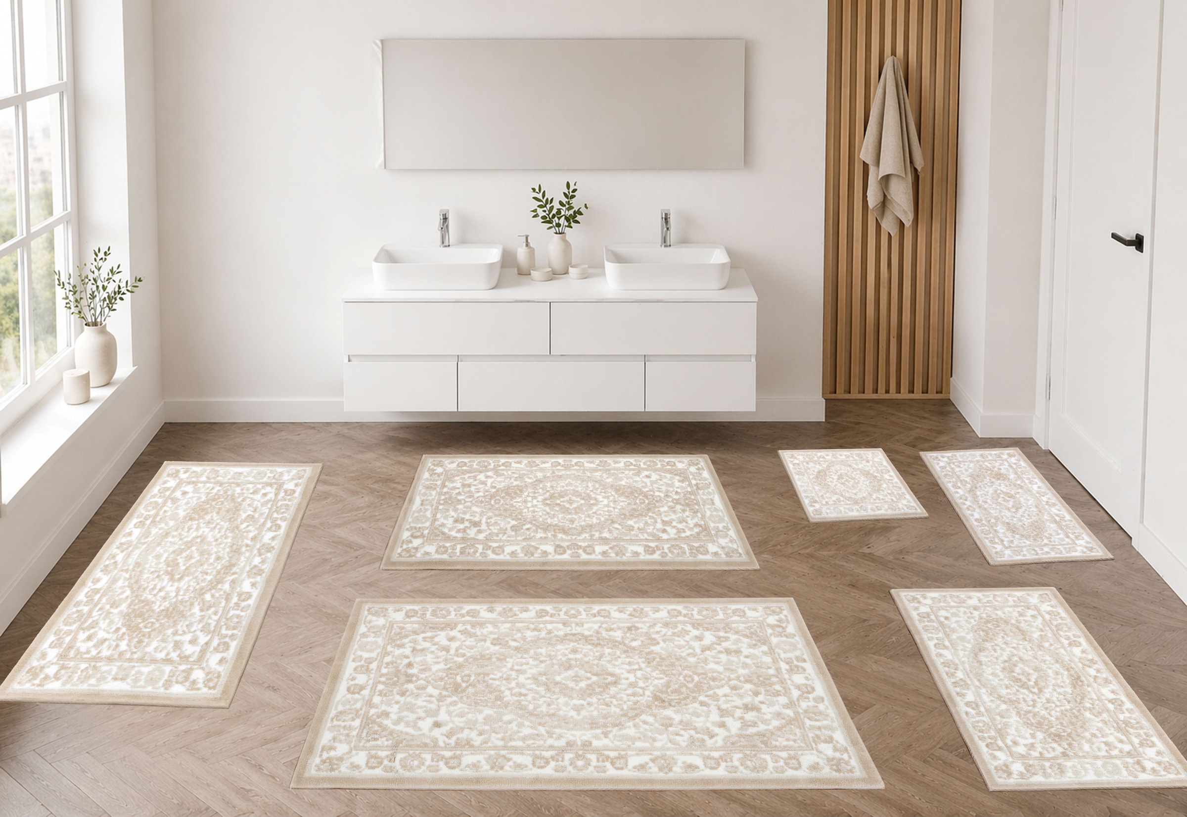 OTTO home Badematte »Oriental, Badvorleger, Badezimmer Teppich, Duschvorleger« Höhe 18 mm rutschhemmend beschichtet schnell trocknend Badteppich, Orient-Optik