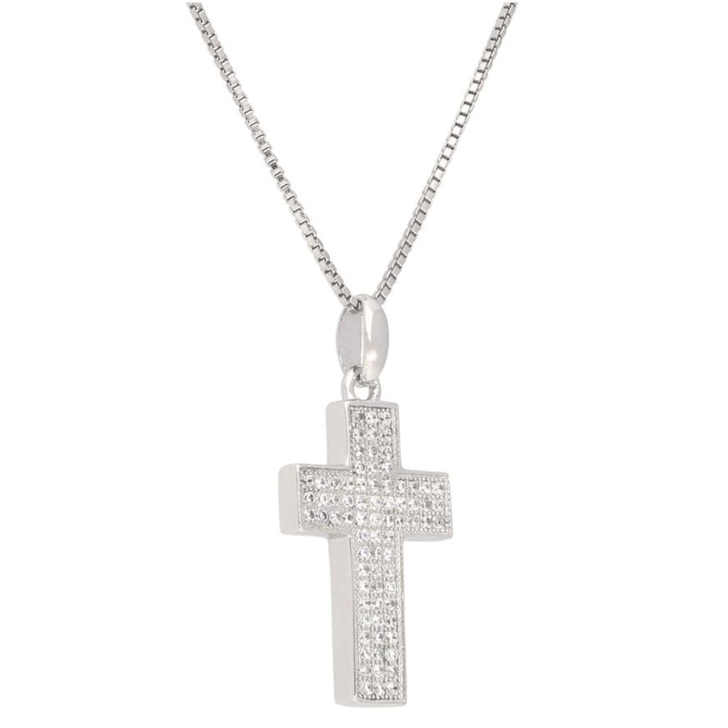 Firetti Kette mit Anhänger »Schmuck Geschenk Silber 925 Halsschmuck Halskette Venezianer Kreuz«, mit Zirkonia (synth.)