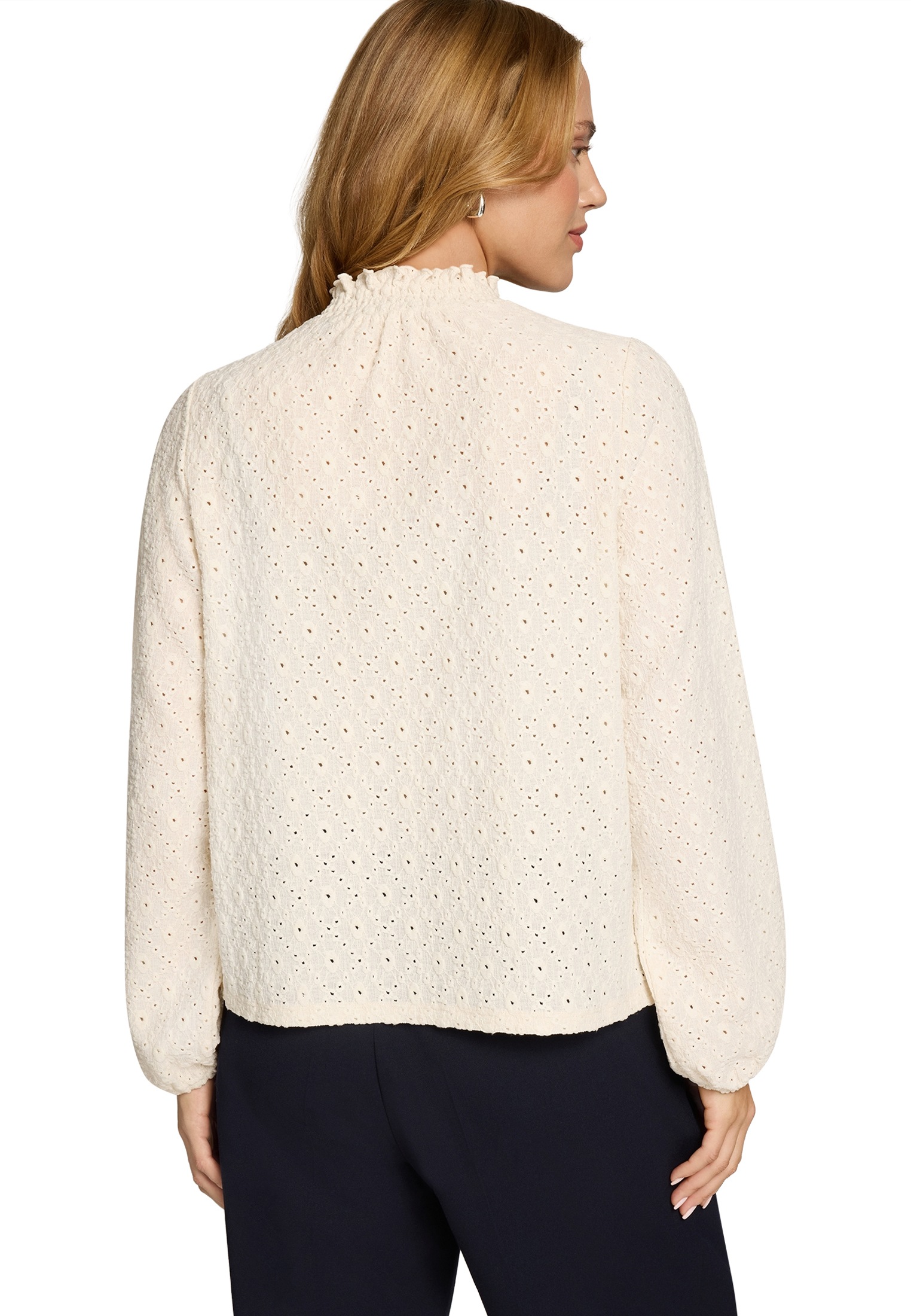 Zero Klassische Bluse »Damen mit Lochmuster«