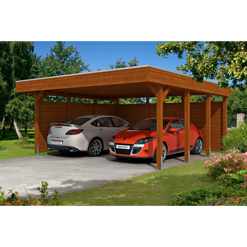 Skanholz Doppelcarport »Friesland 3«, Holz, 514 cm, braun