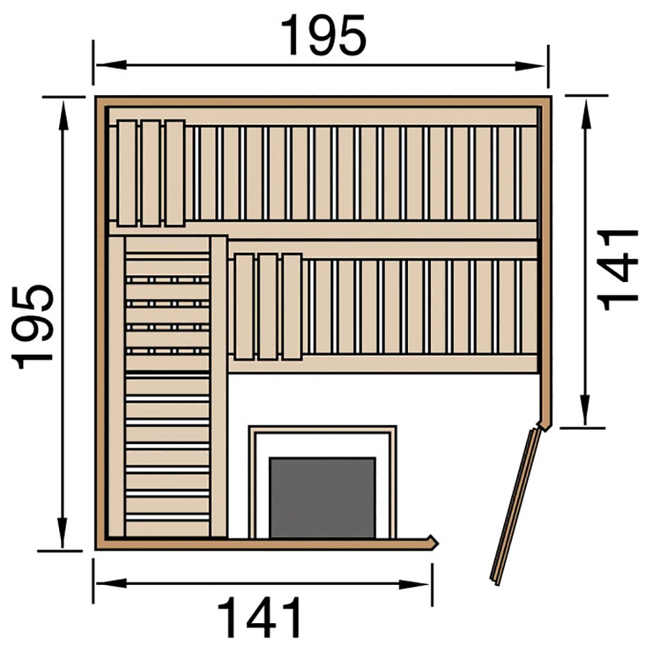 weka Sauna »Turku«, 7,5 kW-Ofen mit digitaler Steuerung