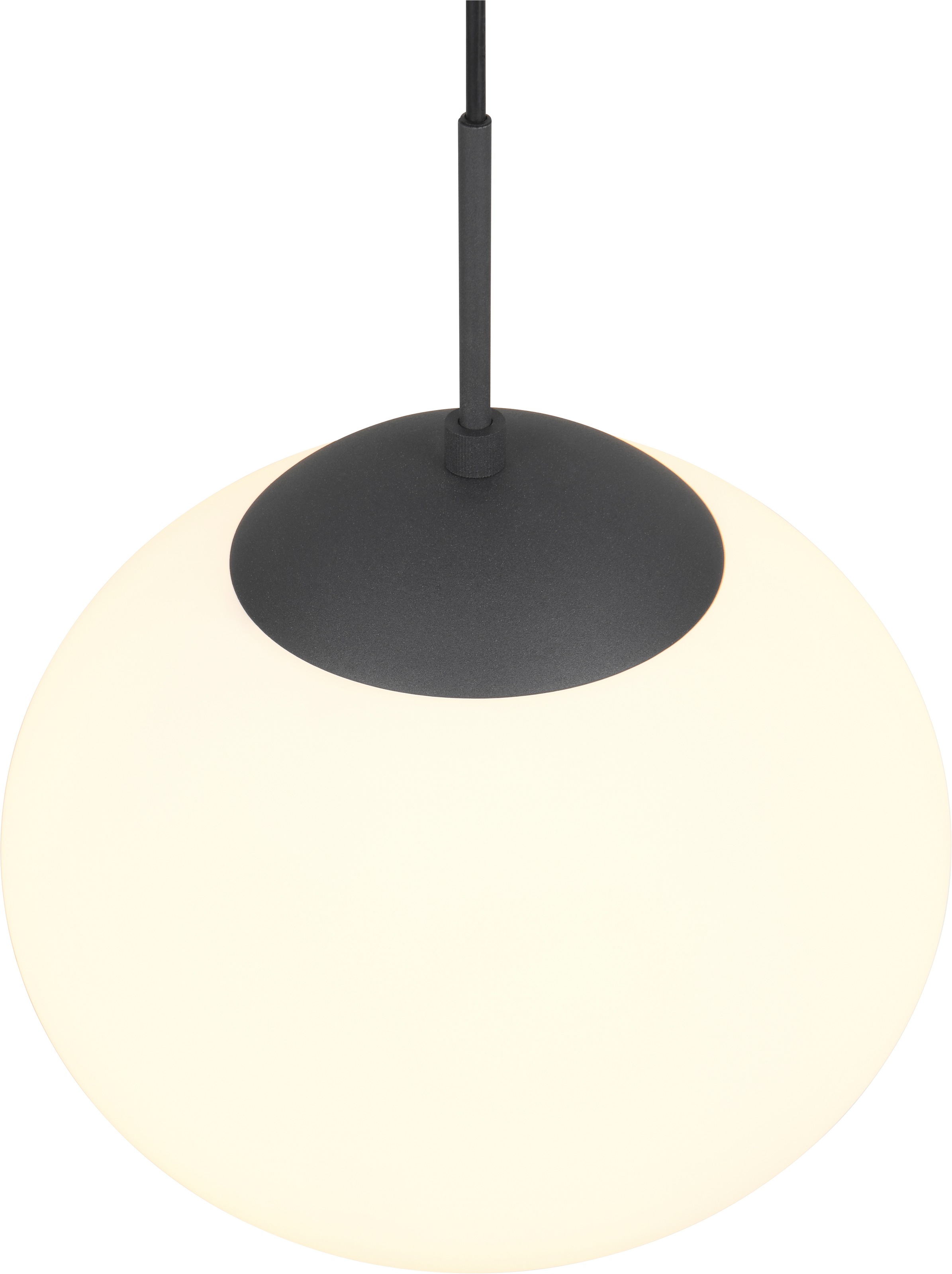 TRIO Leuchten Pendelleuchte »FOMENTO, Hängelampe mit Glasschirm, exkl 1x E27 max 15W« E27 1 Stk. warmweiß - kaltweiß Glas Hängeleuchte Höhe 150 cm, Hängelampe Küche Esszimmer Wohnzimmer