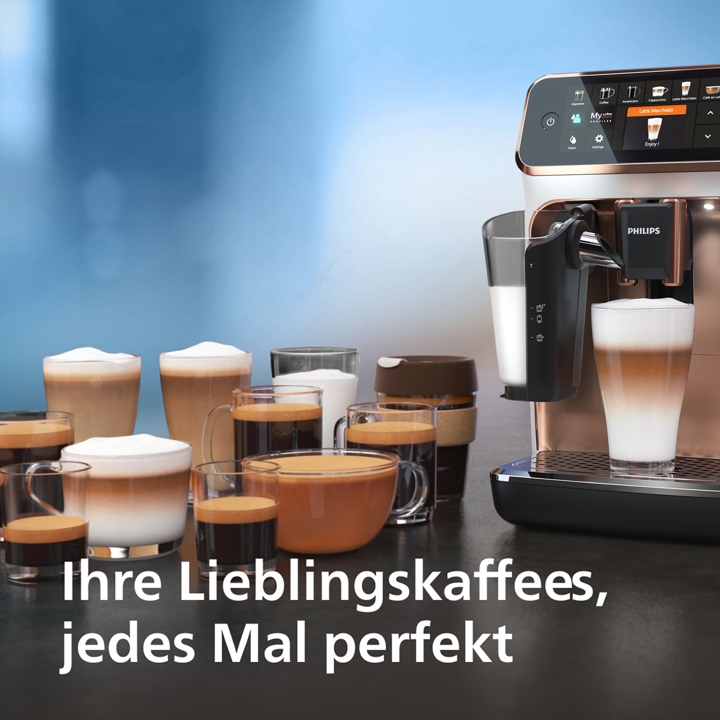 Philips Kaffeevollautomat »5400 Series EP5447/90 LatteGo« 12 Kaffeespezialitäten und 4 Benutzerprofilen