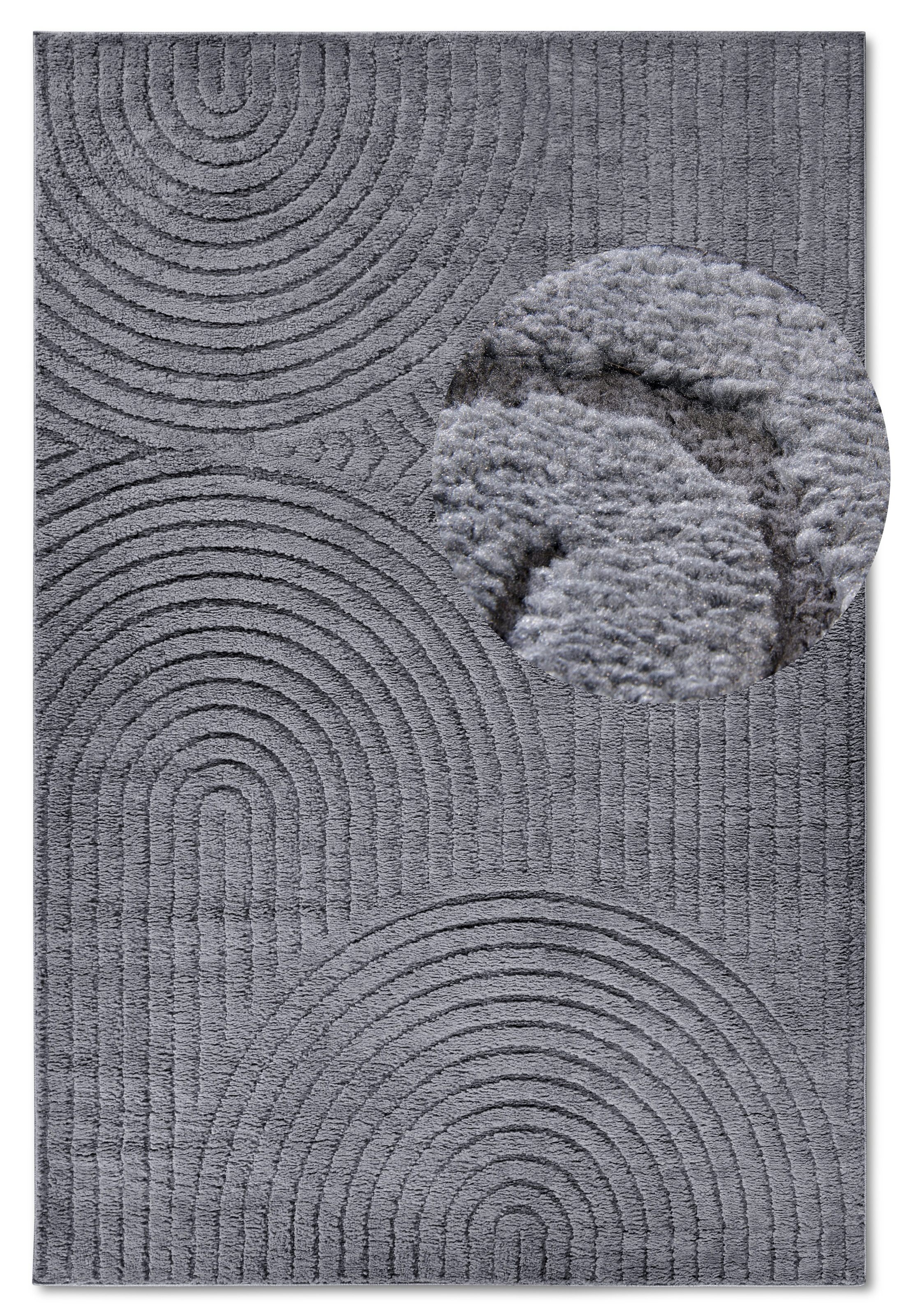 ELLE DECORATION Teppich "Cosy Panglao, auch als Rundteppich erhältlich" rechteckig 14 mm Höhe uni Kurzflor, Hoch Tief Struktur, modern, Skandi, Boho, Wohnzimmer