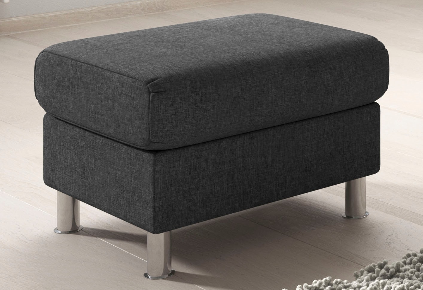 TRENDMANUFAKTUR Hocker "Rondo II zeitlos und bequem" wahlweise mit komfortablem Federkern, frei im Raum stellbar