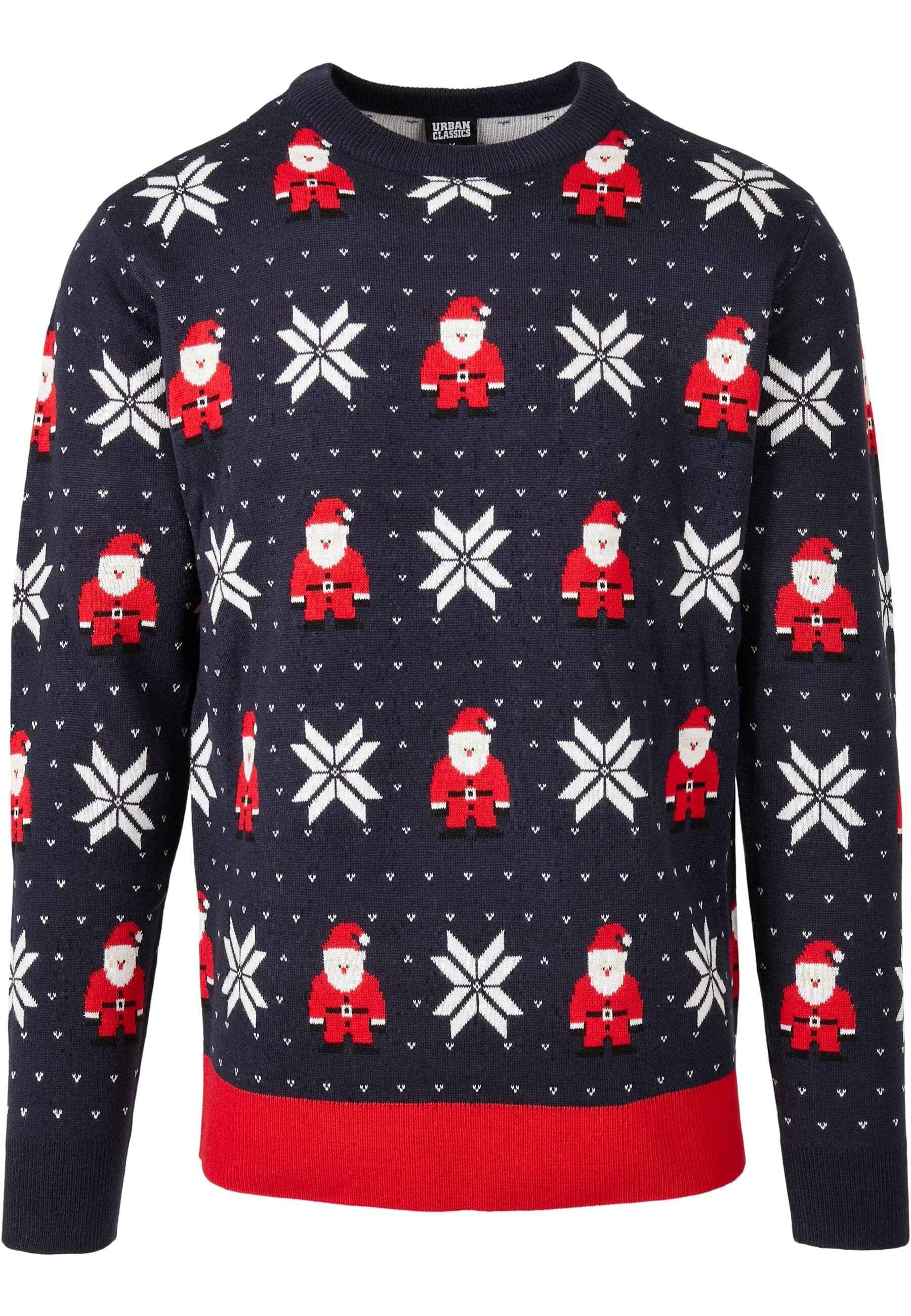 URBAN CLASSICS Rundhalspullover "Urban Classics Herren Nicolaus And Snowflakes Sweater"