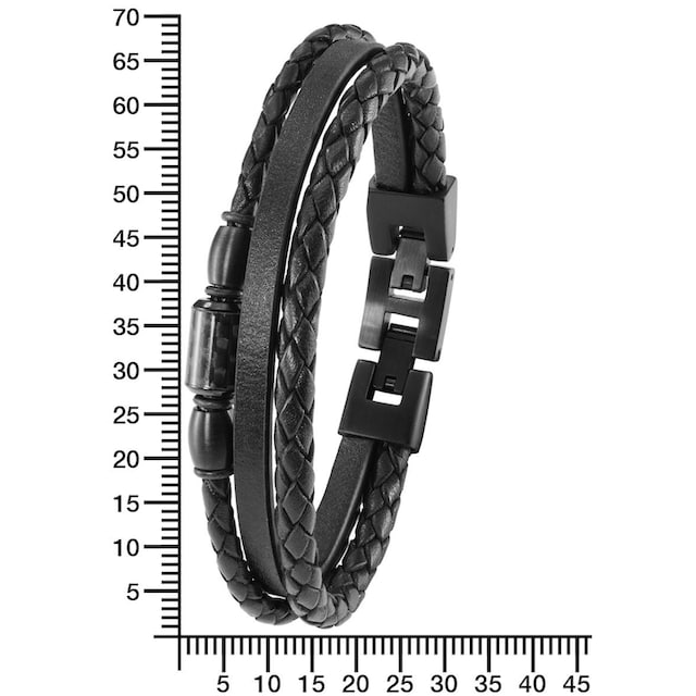 s.Oliver Lederarmband »2022637«, aus Edelstahl + Carbon ▷ für | BAUR