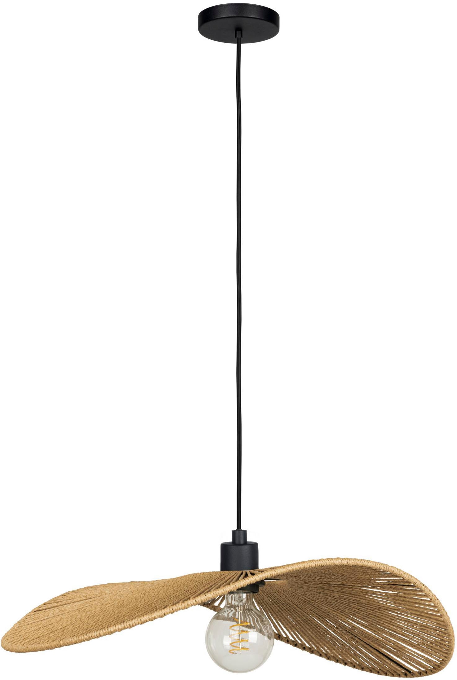 EGLO Hängeleuchte »Siruela Hängelampe, Esszimmerlampe, Papier und Metall, E27, Lampe« E27 1 Stk. Hängeleuchte - L56 x B40 x H110 cm - schwarz - 1X42W exkl.