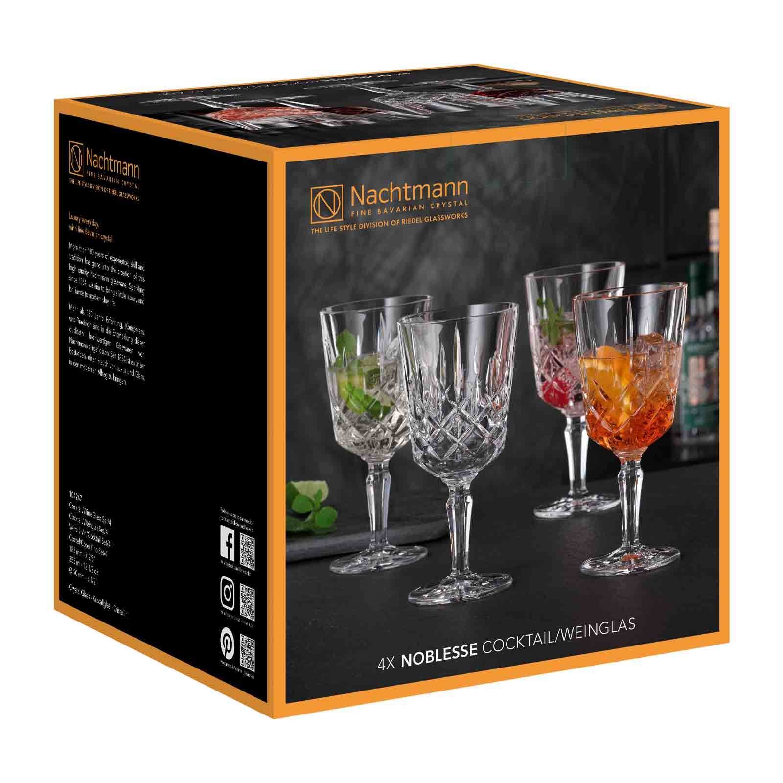 Nachtmann Weißweinglas »Cocktailgläser / Weingläser Noblesse 355 ml 4er Set transparent«