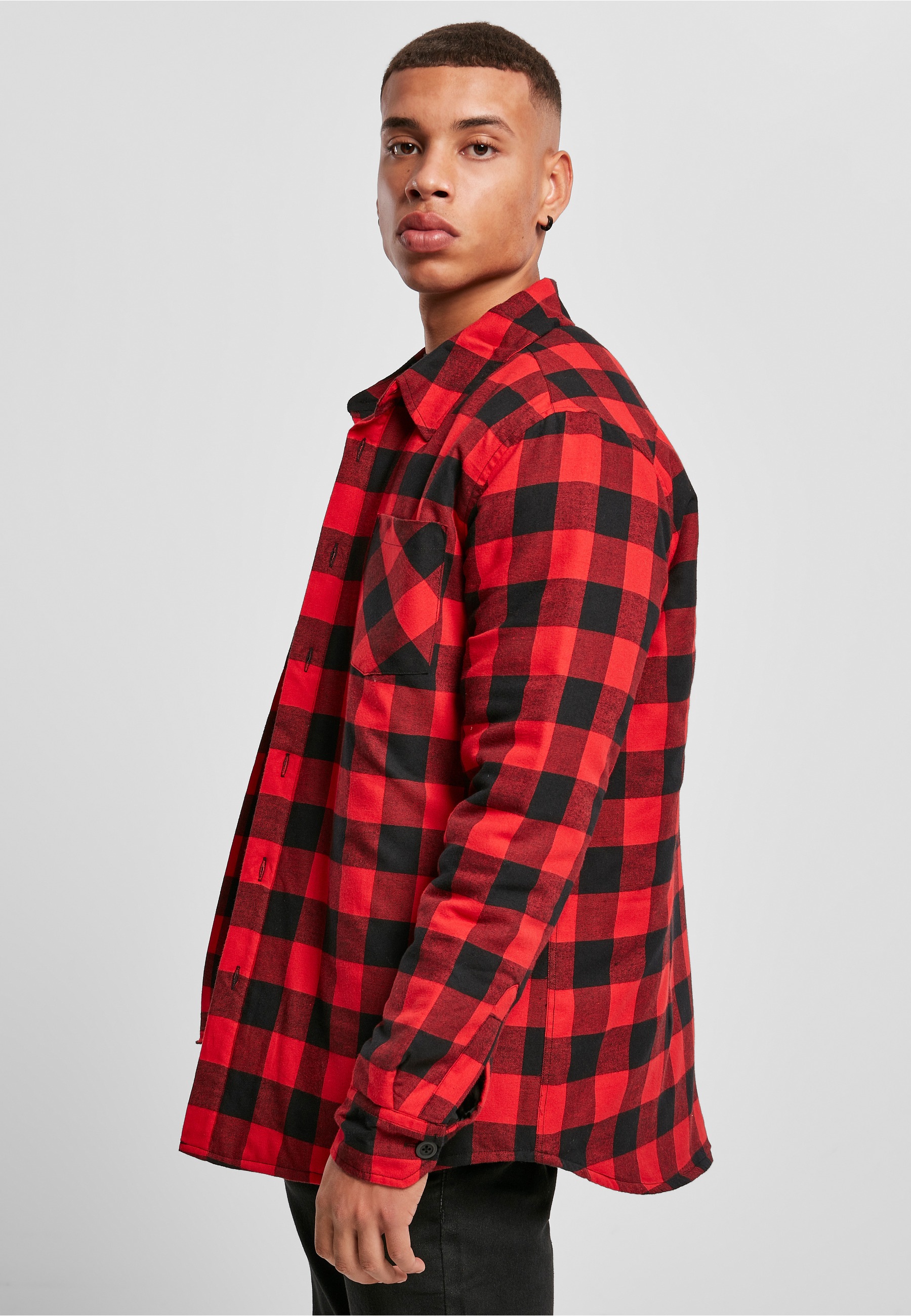 URBAN CLASSICS Langarmhemd »Urban Classics Herren Padded Check Flannel Shirt« 1 Stk.