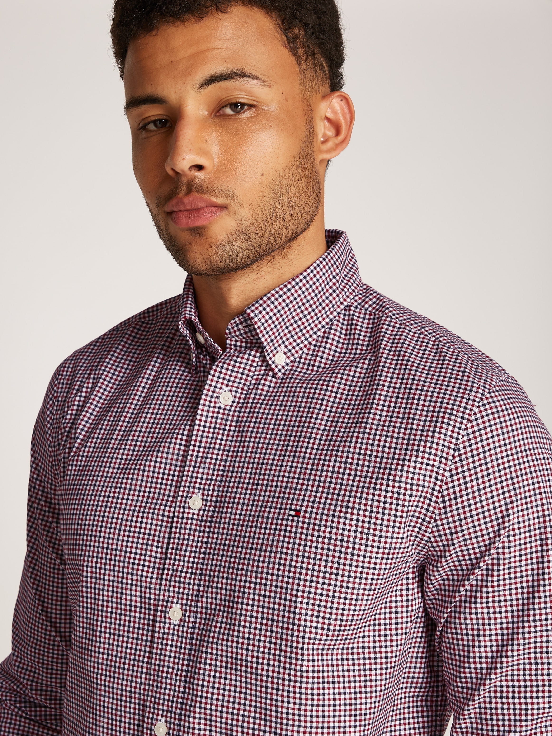 Tommy Hilfiger Businesshemd »FLEX POPLIN GINGHAM RF SHIRT«, mit Karomuster