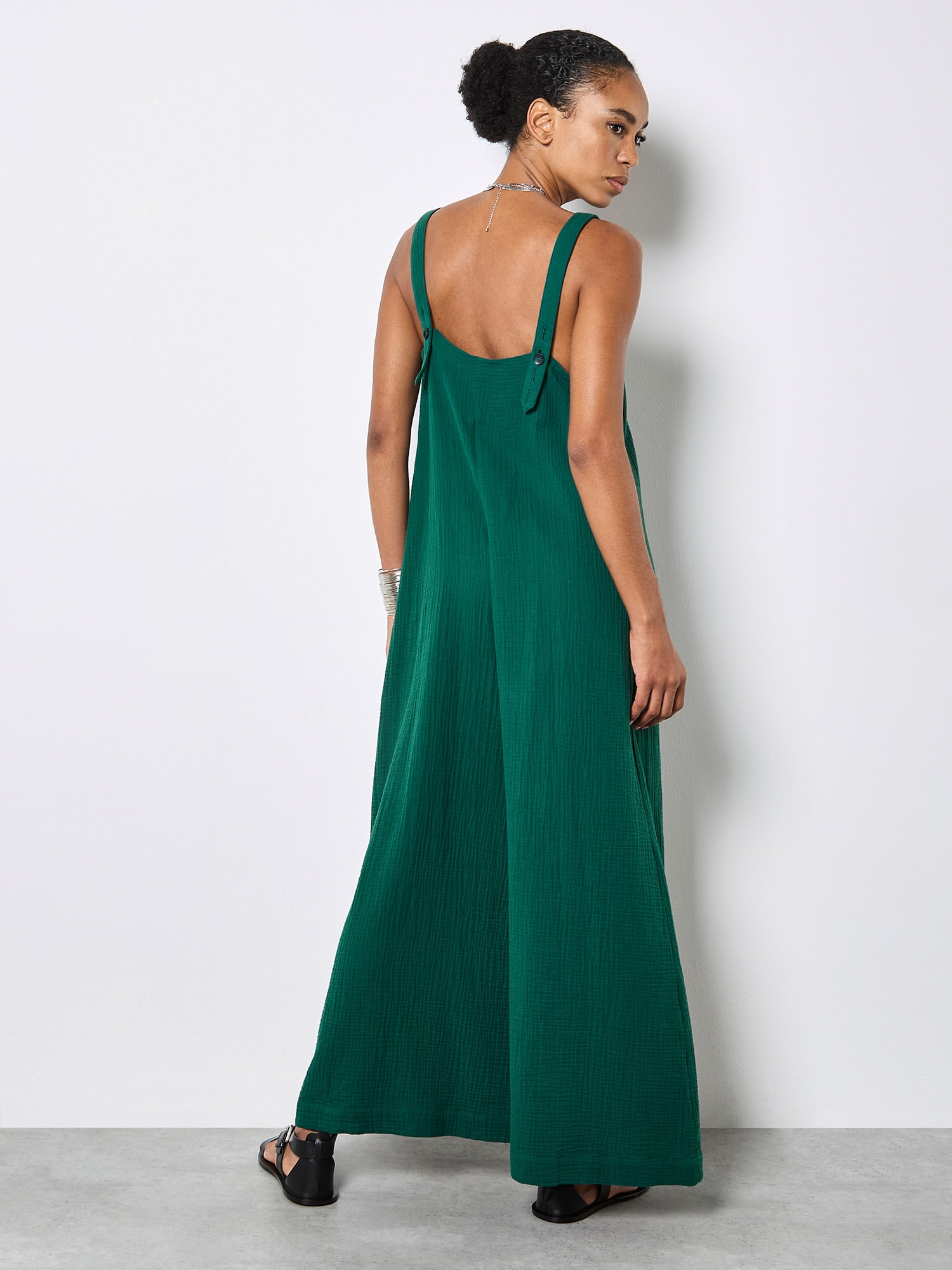 Apricot Jumpsuit »Jumpsuit aus strukturierter Baumwolle« mit weitem Bein