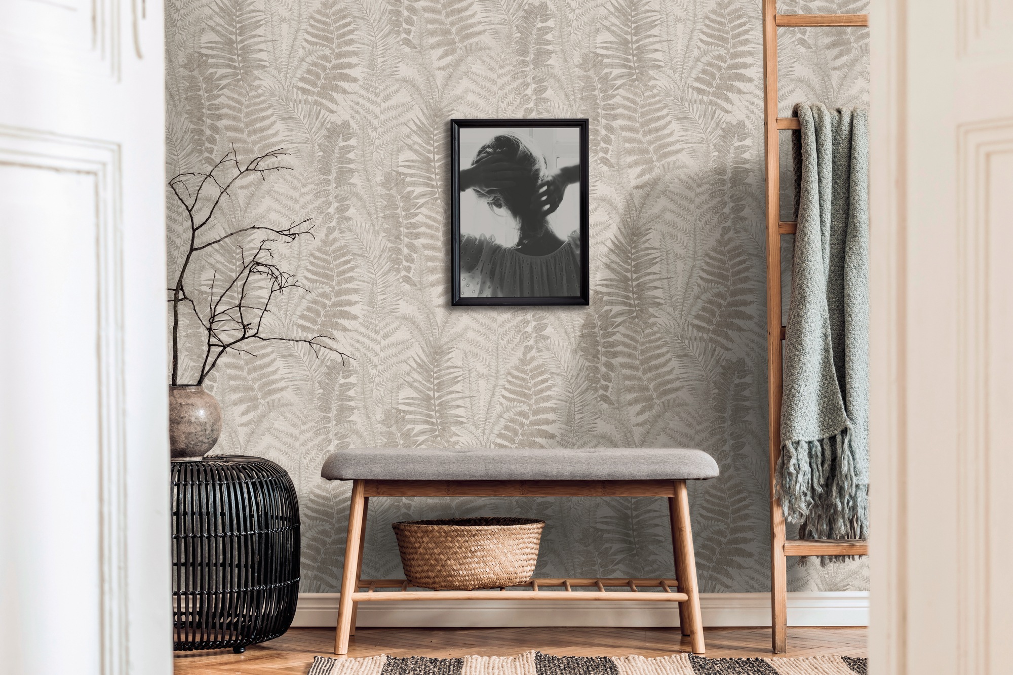 living walls Vliestapete »Famous Garden Blätter-Tapete Mustertapete Pflanzen Blattmotiv«, matt, Vliestapete floral für Schlafzimmer Küche Wohnzimmer Blätter Design