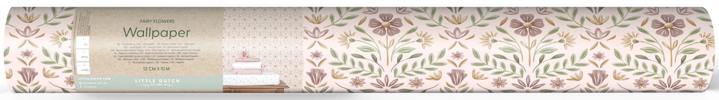 LITTLE DUTCH Fototapete »Fairy Flowers«, neutral, 10mx52cm (ca. 5m2)