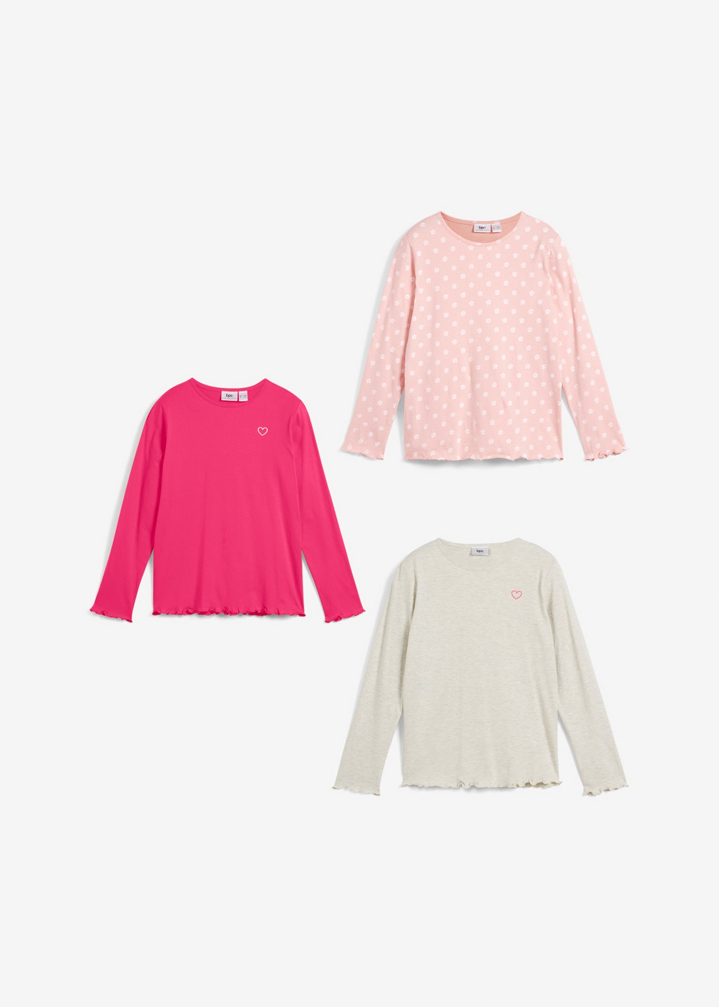 bonprix Langarmshirt Packung, 3, 3 Stk.