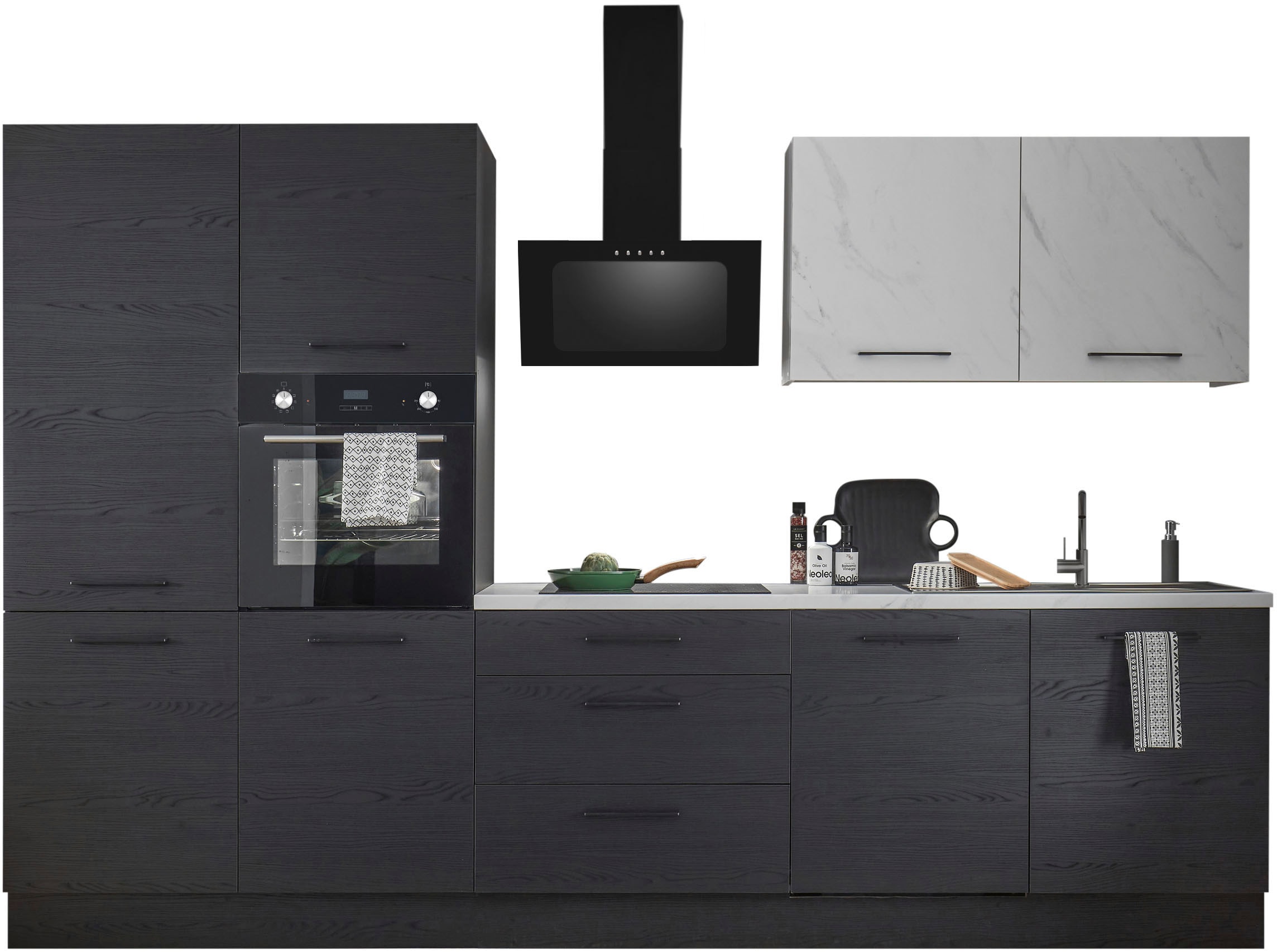 BASIC by Balculina Küchenzeile »Yorki«, Breite 320 cm, wahlweise mit E-Geräten