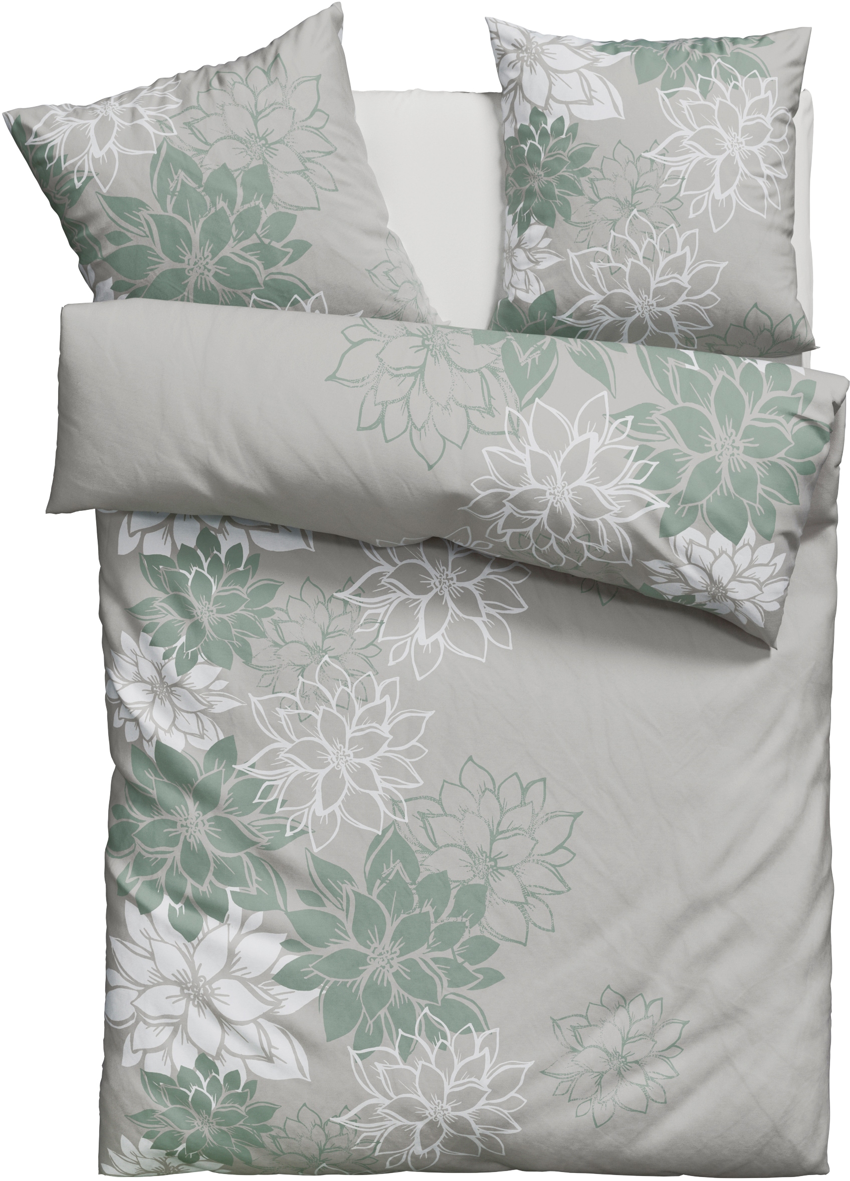 OTTO home Bettwäsche "Susan in Gr. 135x200 oder 155x220 cm" 2 in verschiedenen Qualitäten, romantische Bettwäsche mit Blumen