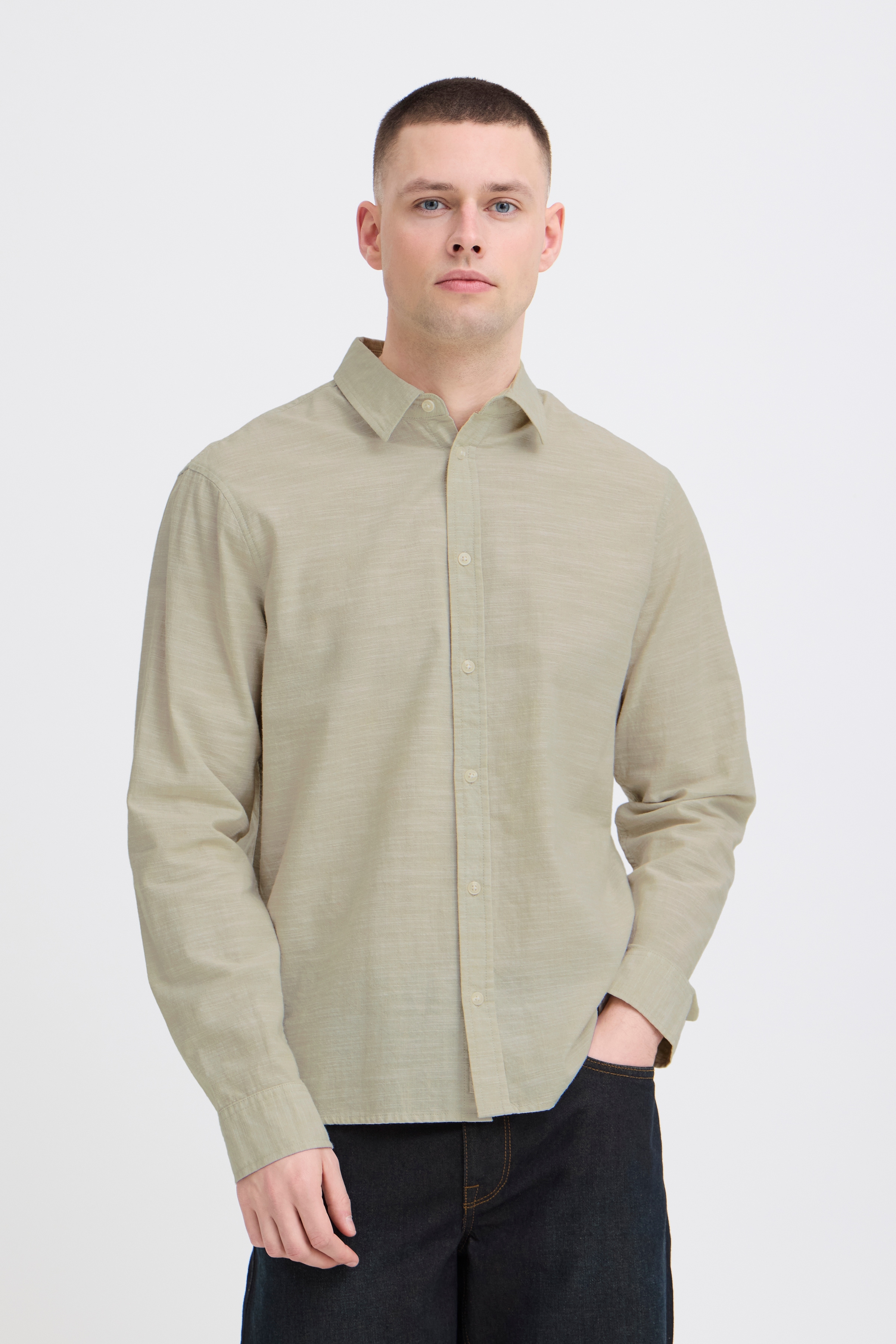 Blend Langarmhemd "BHDARIS SLUB L/S" Regular Fit, aus Baumwolle, mit Knopfleiste
