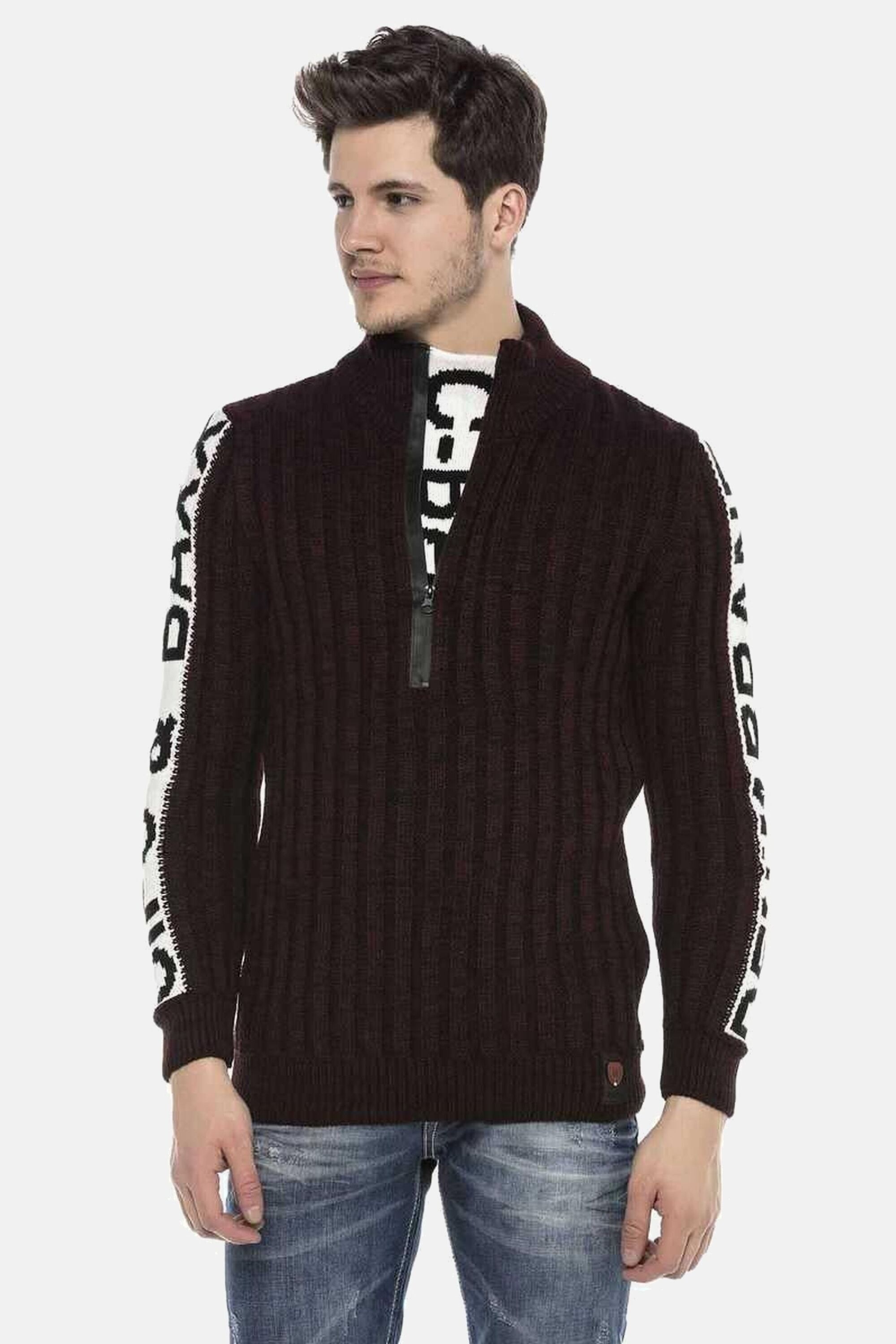 Cipo & Baxx Strickpullover "Pullover", (1 tlg.), mit Marken Schriftzug, CP2 günstig online kaufen