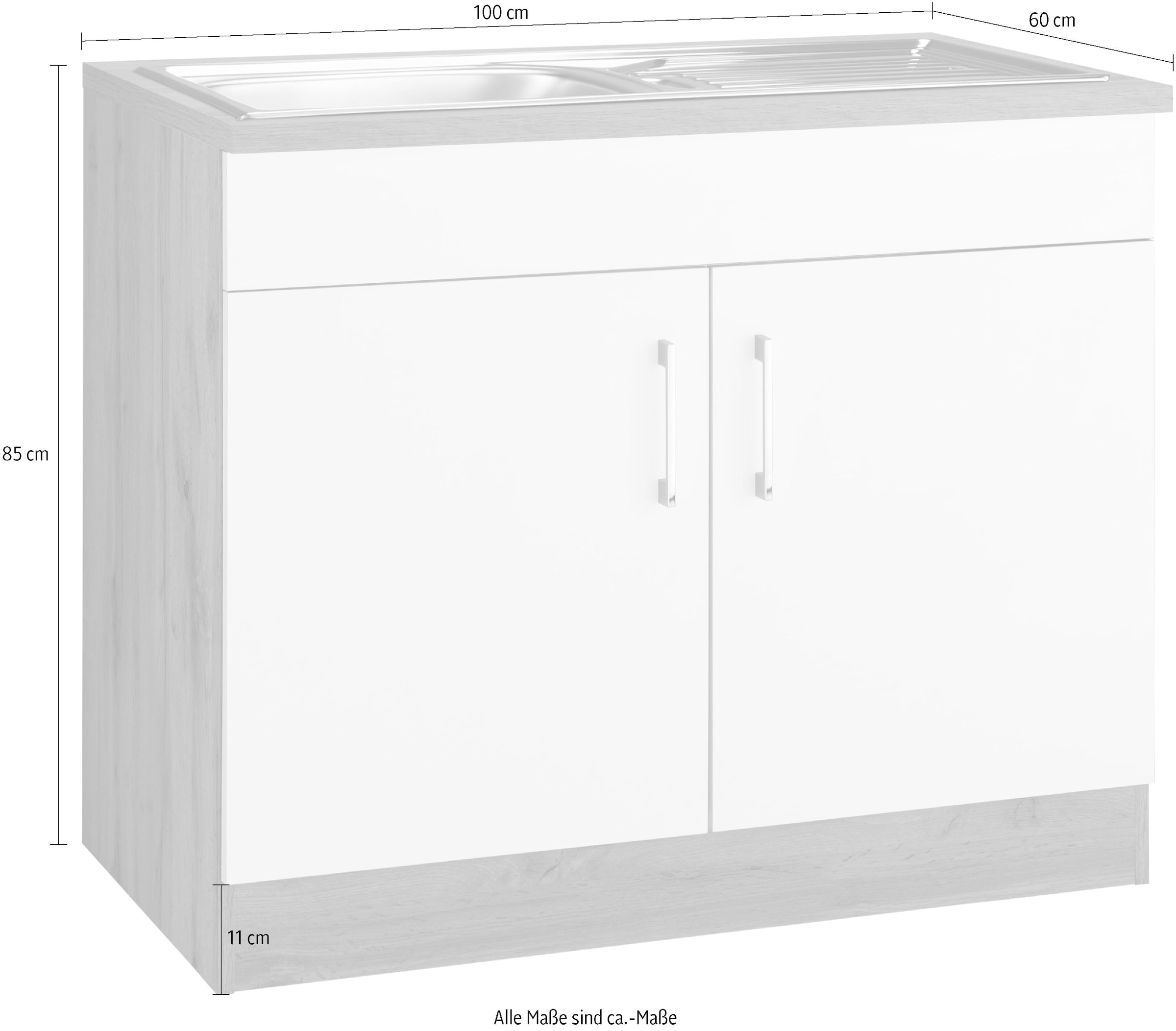 KOCHSTATION Spülenschrank »KS-Colmar«, 100 cm, mit Metallgriff