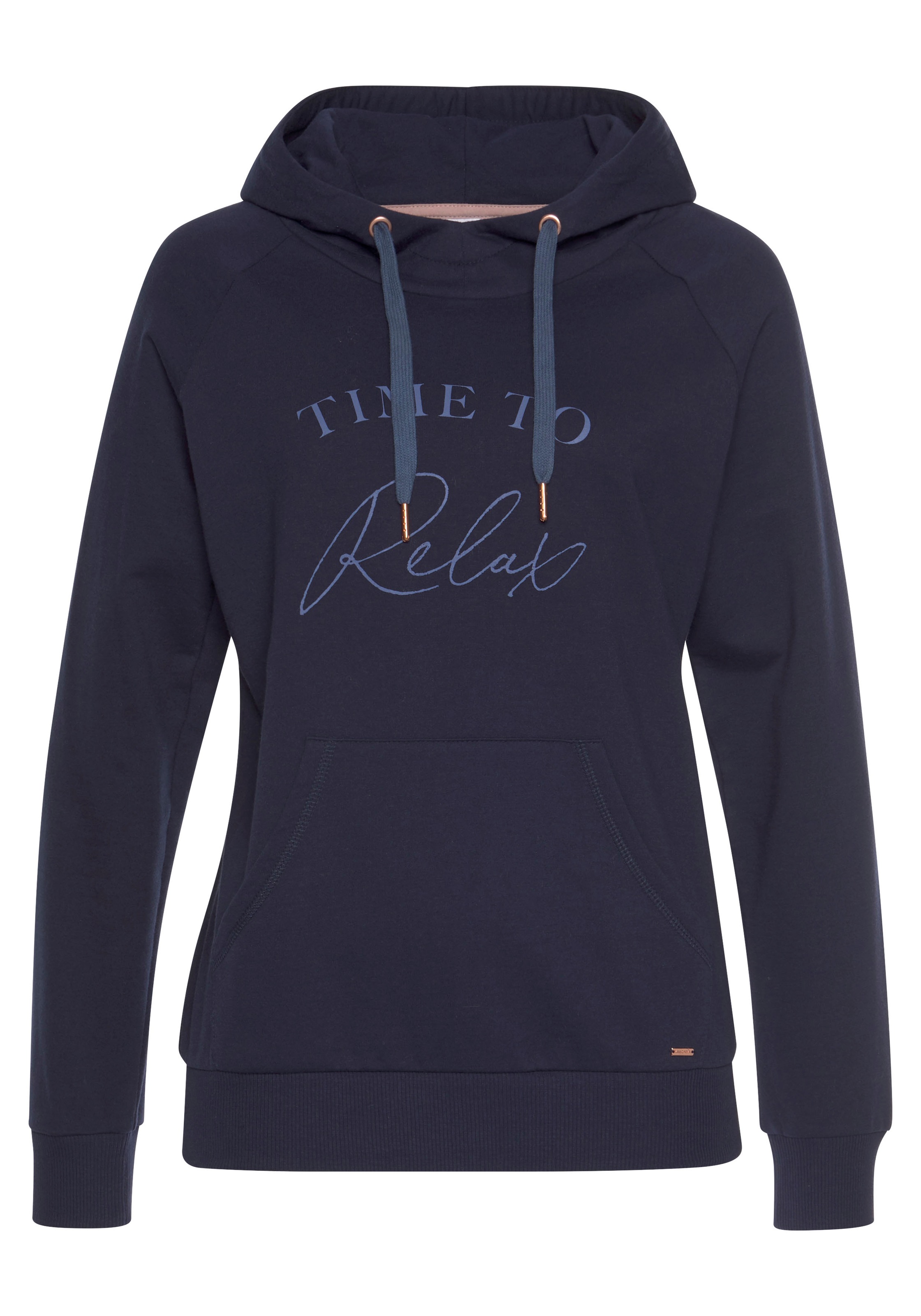 LASCANA Kapuzensweatshirt, mit Frontschriftzug, Loungewear günstig online kaufen