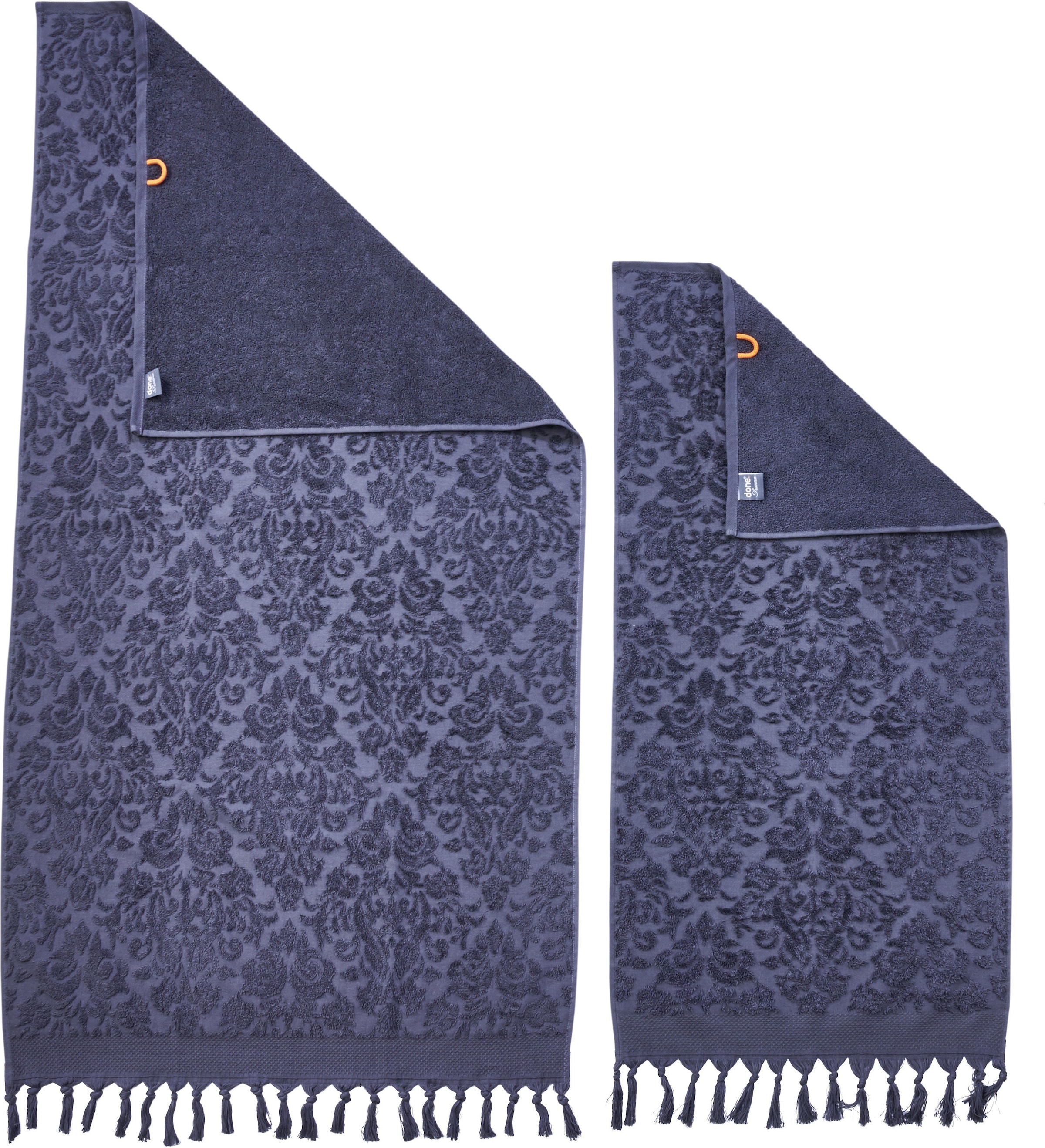 done.® Handtuch Set »Provence Ornaments«, (Set, 3 St., 1 Badetuch (70x140 cm)-2 Handtücher (50x100 cm), Uni-Farben, Ornamente, mit Fransen