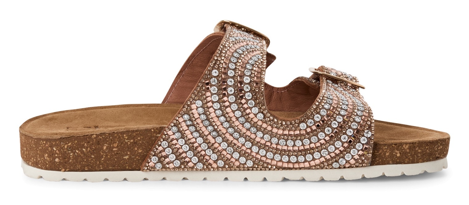 Tamaris Pantolette, Sommerschuh, Schlappen mit funkelnden Schmucksteinen besetzt