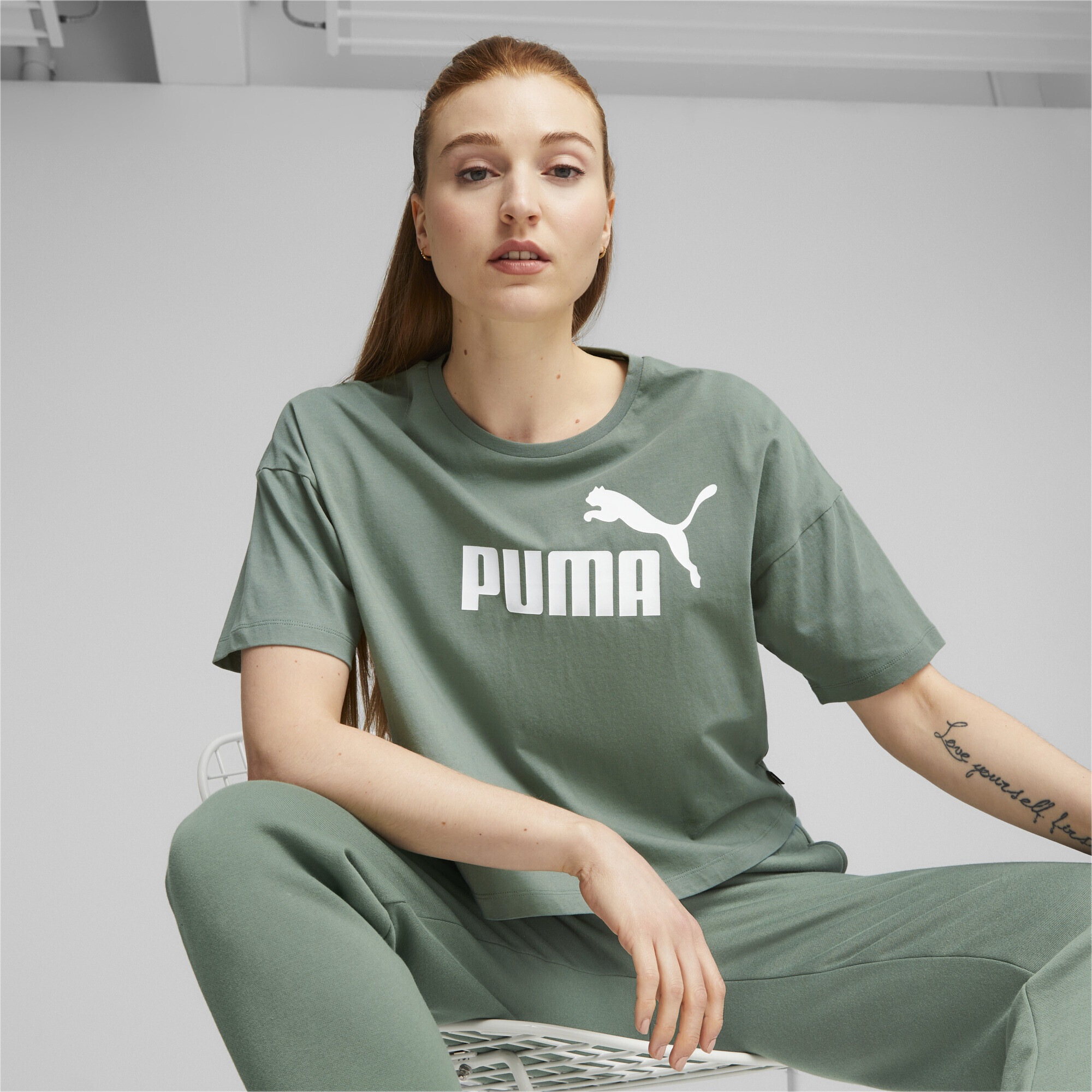 PUMA Crop-Top »Essentials Logo Cropped T-Shirt Damen«