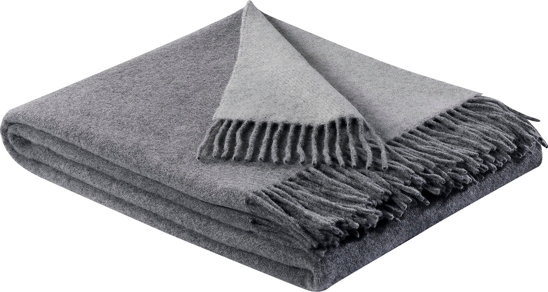 Biederlack Plaid "Soft Impression im Doubleface-Look" Wolle-Kaschmir-Mix günstig online kaufen