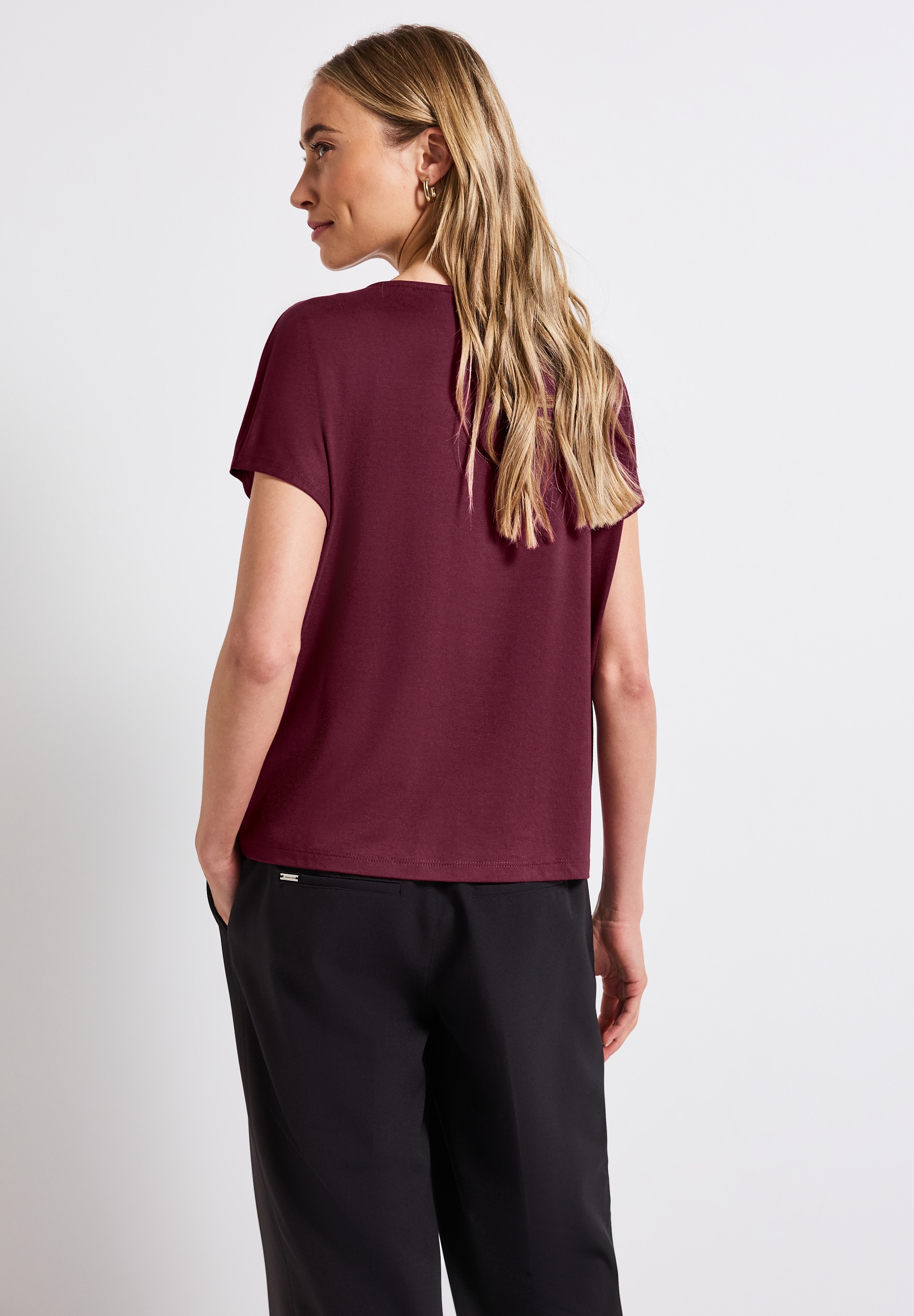 STREET ONE T-Shirt, mit Materialmix