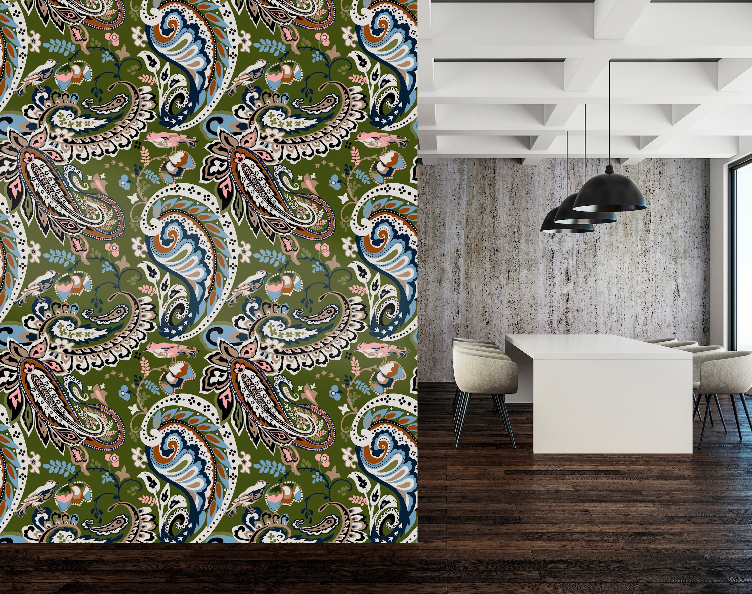 queence Vinyltapete »Lilith«, bedruckt-Motiv-botanisch-floral-gemustert-natürlich, 90x250cm, selbstklebend, kinderleichte Anbringung, Sticker