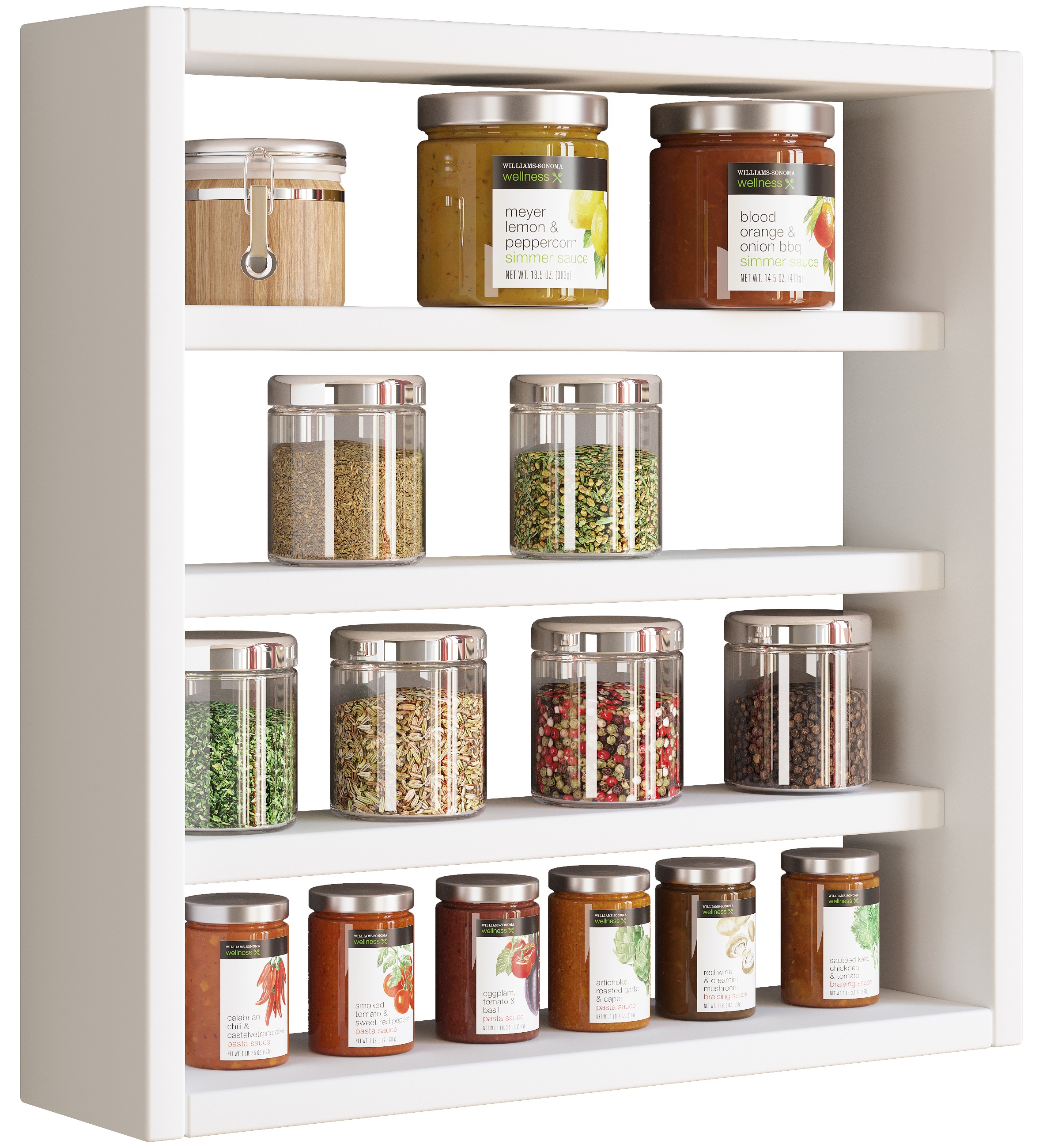 Hängeschrank VCM, B:40cm T:10cmweiß, Obermaterial: 100% Holz Wood., Küche, Schränke, "Holz Wandregal Gewürzregal Regal Küche Esaldi S"