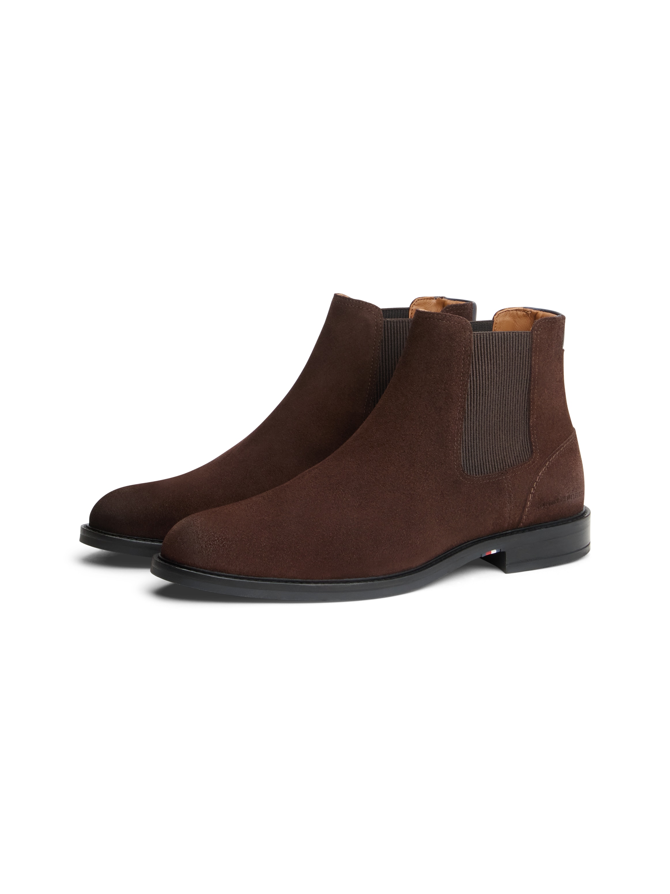 Tommy Hilfiger Chelseaboots »CORPORATE DRESSY SUEDE CHELSEA«  Blockabsatz, Stiefelette mit beidseitigem Stretcheinsatz