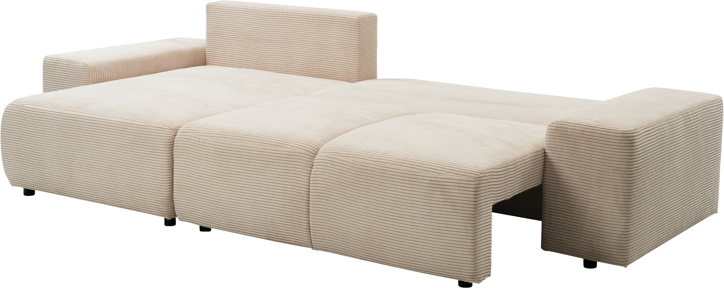 WERK2 Ecksofa »Riwa, modernes Sofa zum Kuscheln und Entspannen, Breite 300cm, L-Form«, Trendiges Ecksofa mit vielen Kissen, Schlaffunktion & Bettkasten
