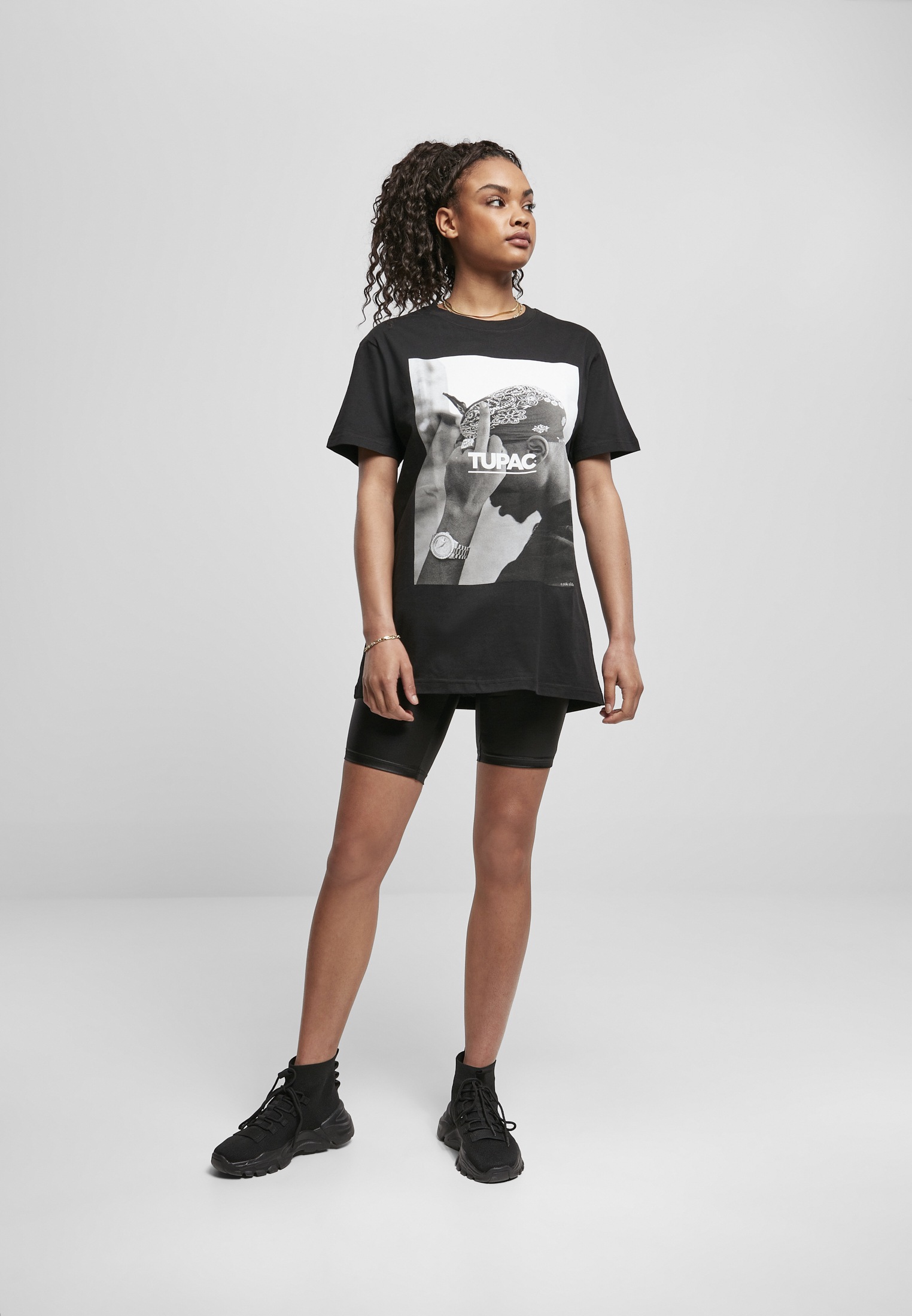 MisterTee T-Shirt »MisterTee Damen Ladies 2Pac F*ck The World Tee«, (1 tlg.)