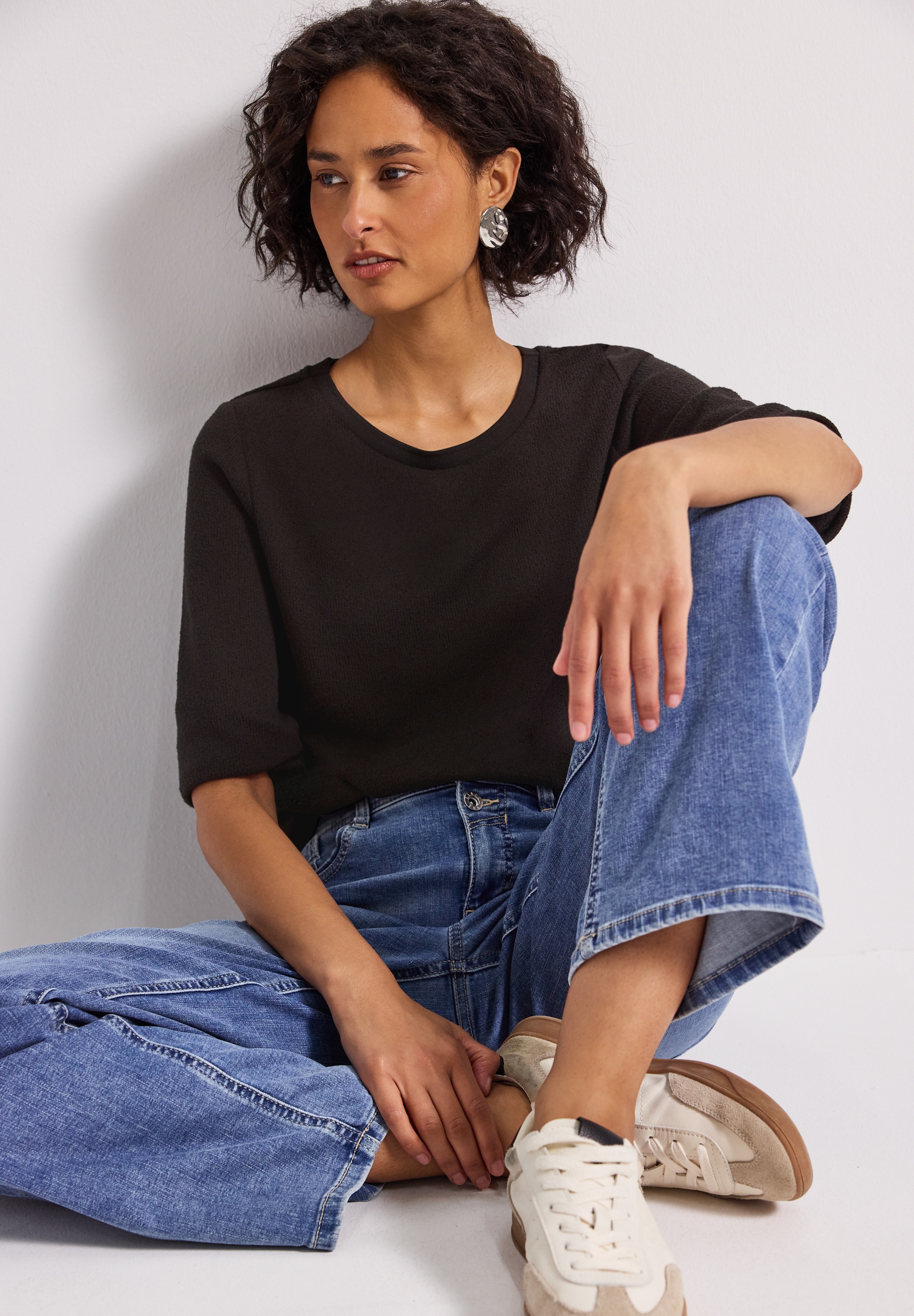 STREET ONE 3/4-Arm-Shirt, in Strick-Look Qualität