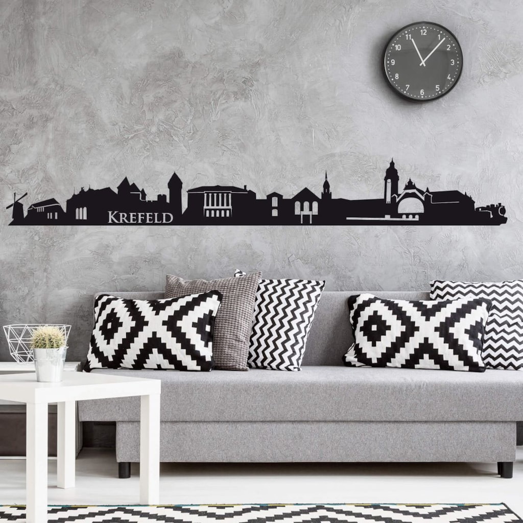 Wall-Art Wandtattoo »XXL Stadt Skyline Krefeld 100cm«, (1 St.)