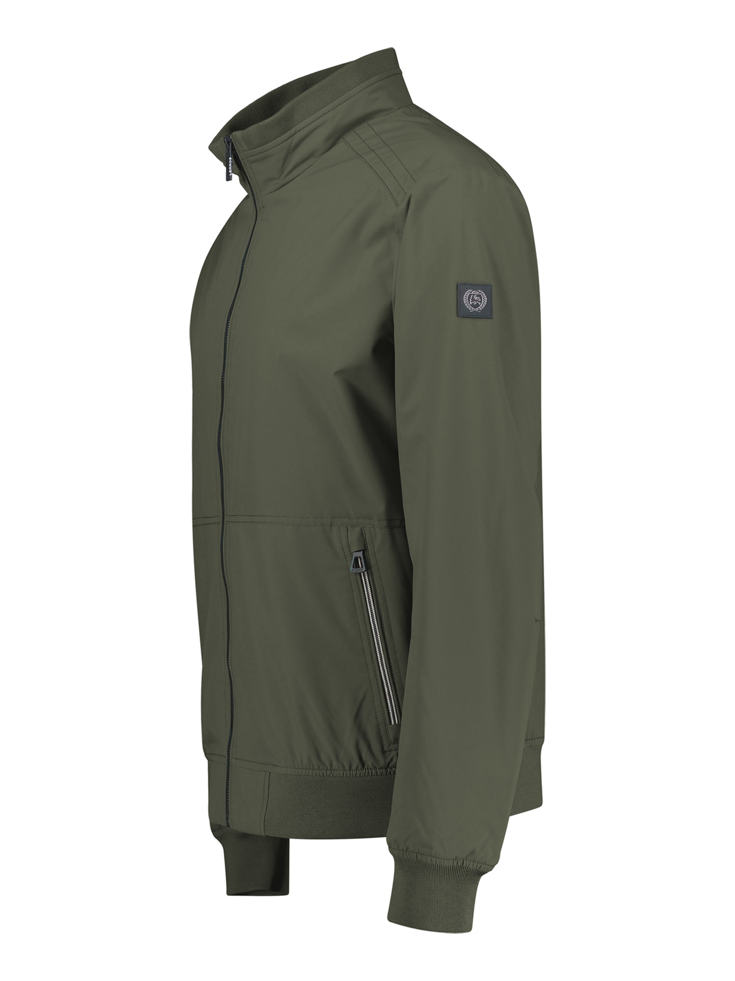 Blouson LERROS, Herren, Gr. XL, nordic olive, Web, Obermaterial: 100% Polyester, unifarben, bequem hüftbedeckend, Rundhals, Flachstrickbündchen, Jacken Blouson, mit Stehkragen und Reißverschluss 4