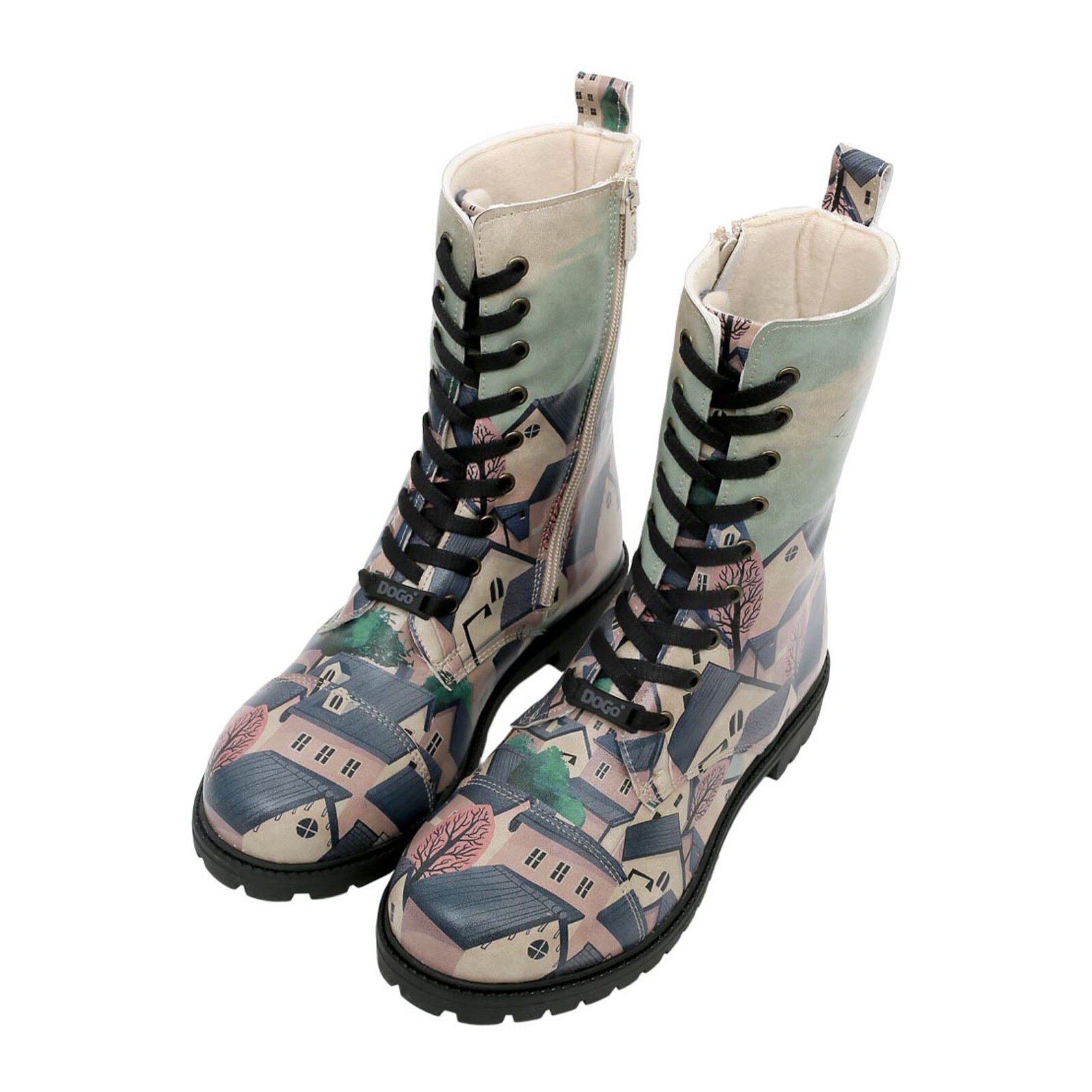 DOGO Schnürboots "Zipsy Buildings Damen Stiefel / Female", Vegan günstig online kaufen
