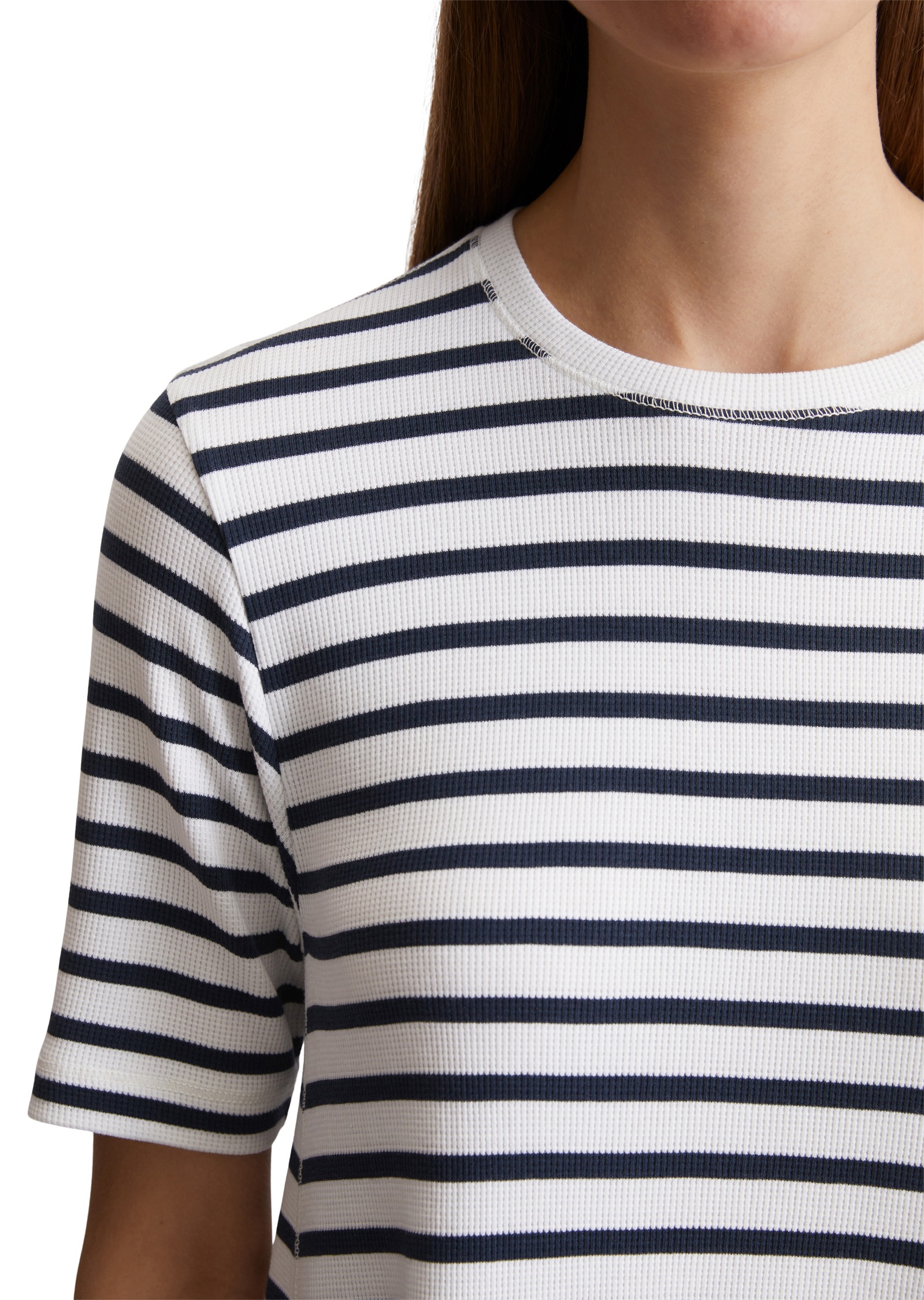 Thumbnail - Marc OPolo Jerseykleid geringelt, mit Struktur, ohne Verschluss