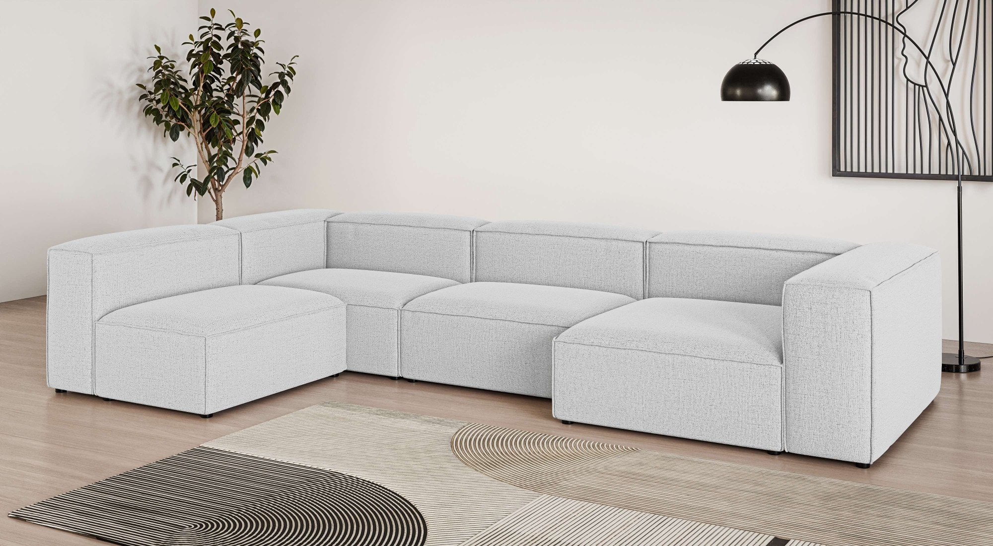 OTTO home Wohnlandschaft "HAILY U-Form mit Ottomane links/rechts, Maße B/T/H: 360/200/72 cm" als Modul oder separat verwendbar, für individuelle Zusammenstellung