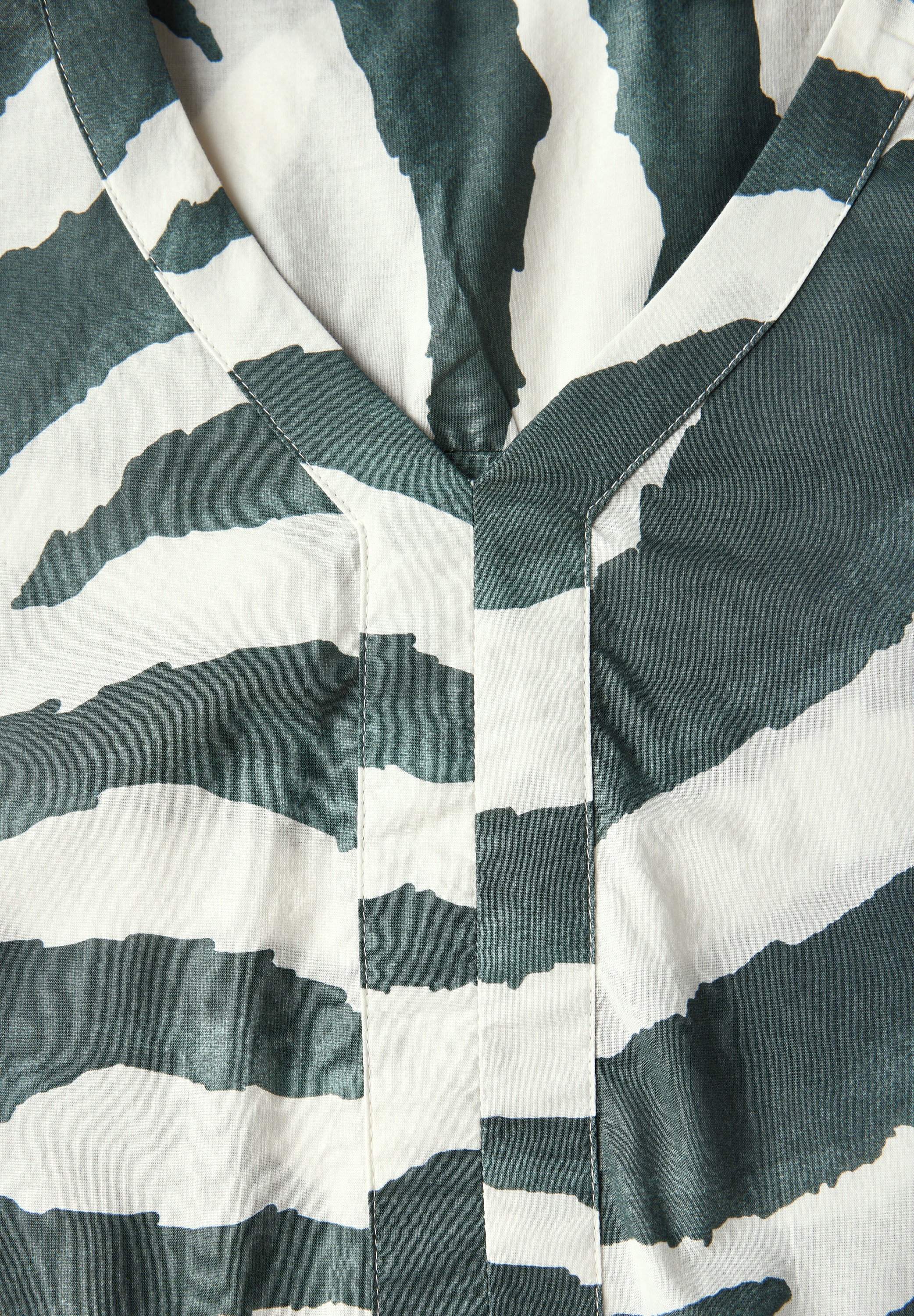 Tunikakleid CECIL, Damen, Gr. M40, US-Größen, grün (schwarz balmy khaki), Web, 100% Baumwolle, bedruckt, normal wadenlang, V-Ausschnitt, abgesteppt, Kleider, mit Print 3