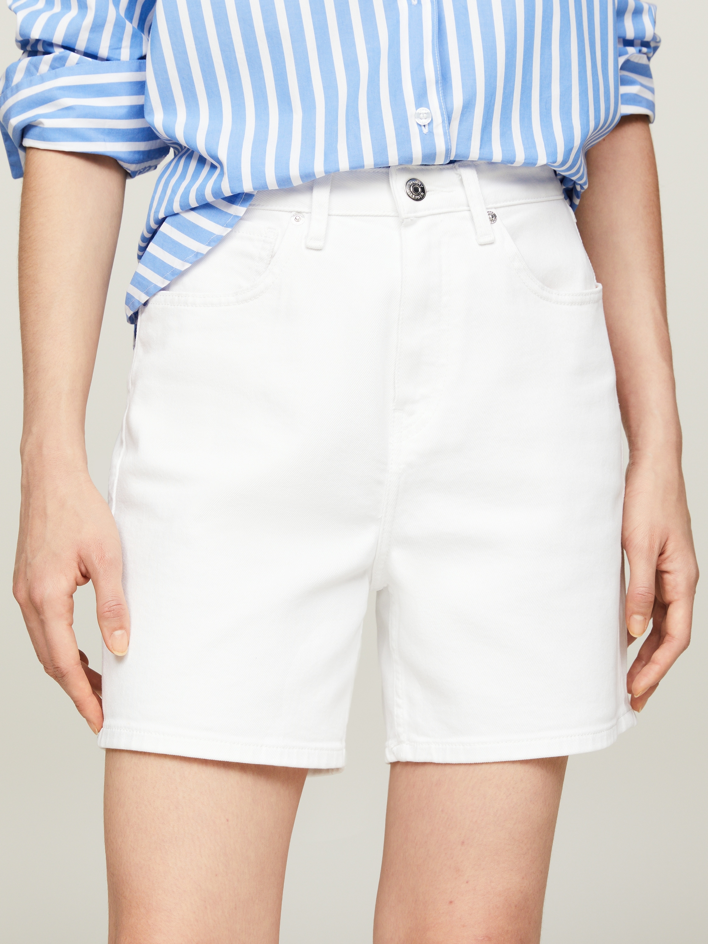 Tommy Hilfiger Shorts "DNM STRAIGHT SHORT HW WHITE", in Unifarbe günstig online kaufen