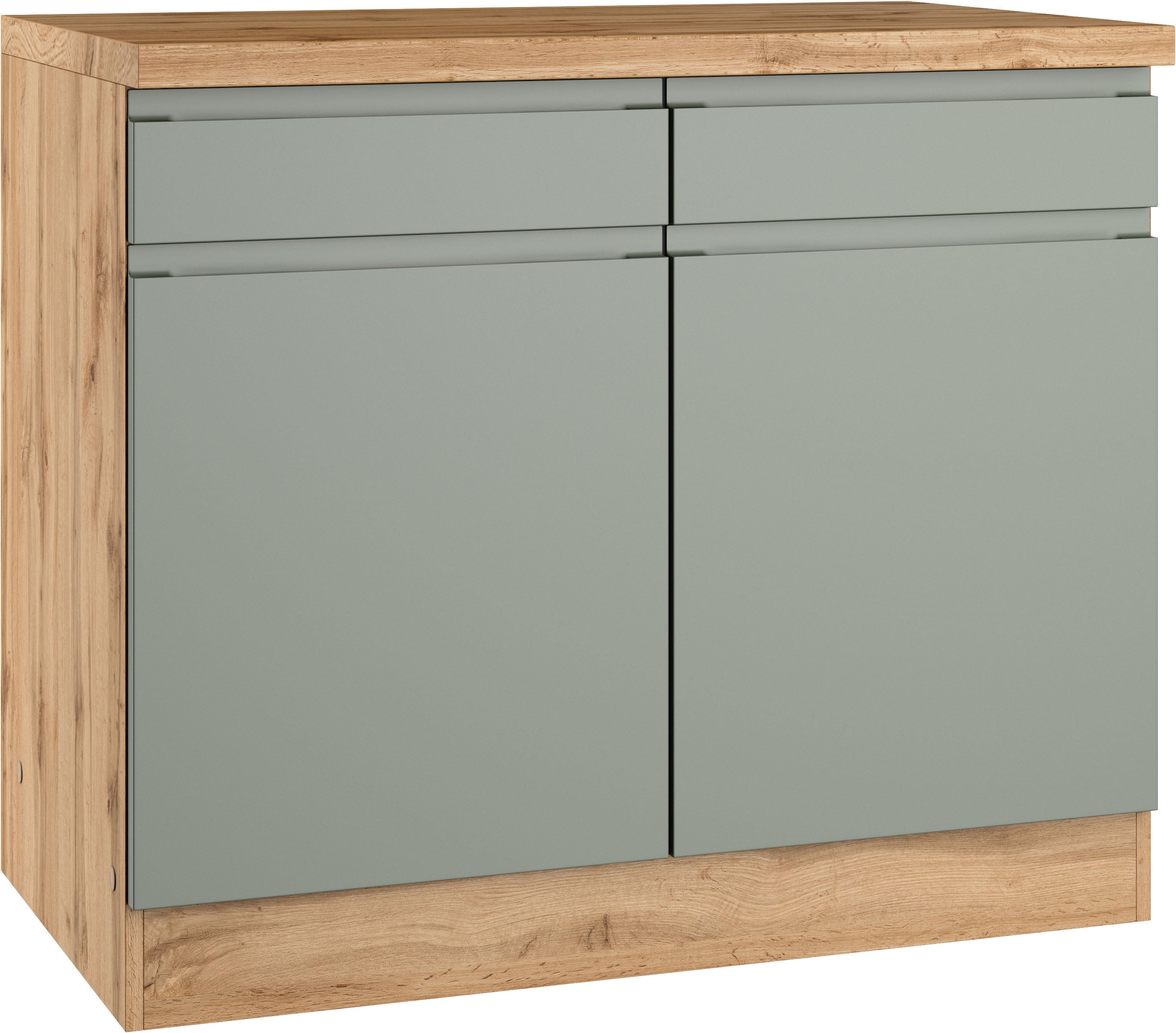 KOCHSTATION Unterschrank "KS-Virginia,neu in verbesserter Ausführung" Stauraum, Softclose, mit CPL-Arbeitsplatte, Breite 100 cm, 2 Türen, Soft-Close-Funktion