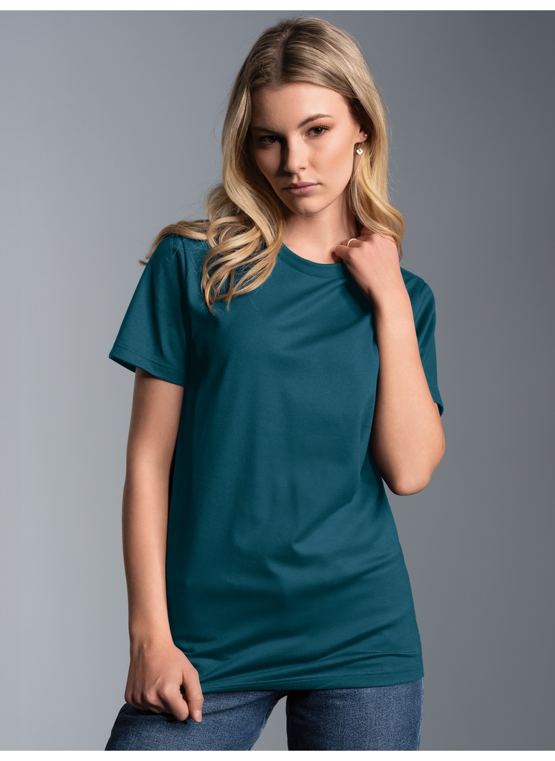 Trigema T-Shirt »TRIGEMA Slim Fit T-Shirt aus DELUXE Baumwolle«, (1 tlg.)